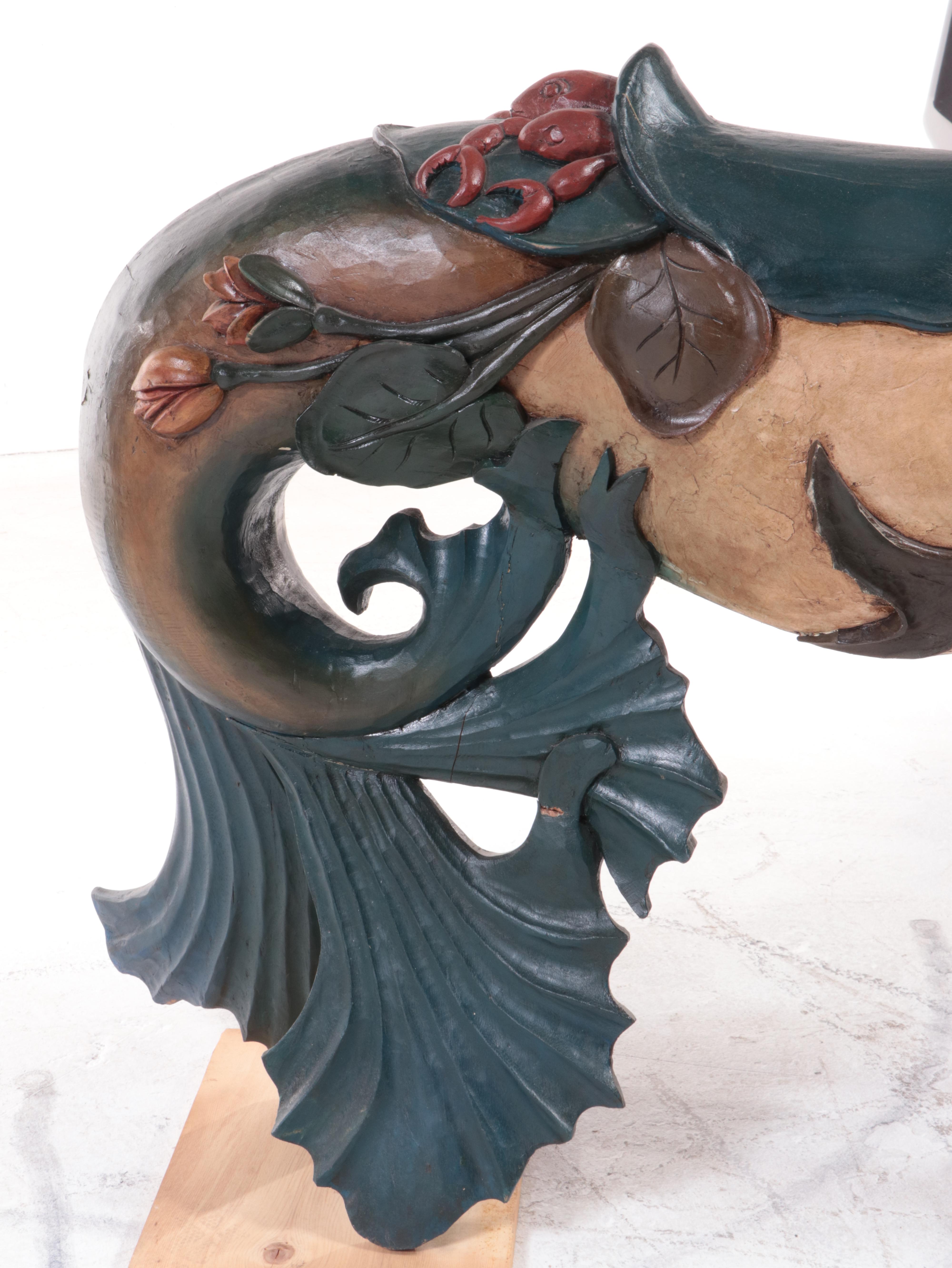 Philadelphia Toboggan Co. Carved Wood Carousel Hippocampus, Early 20th Century