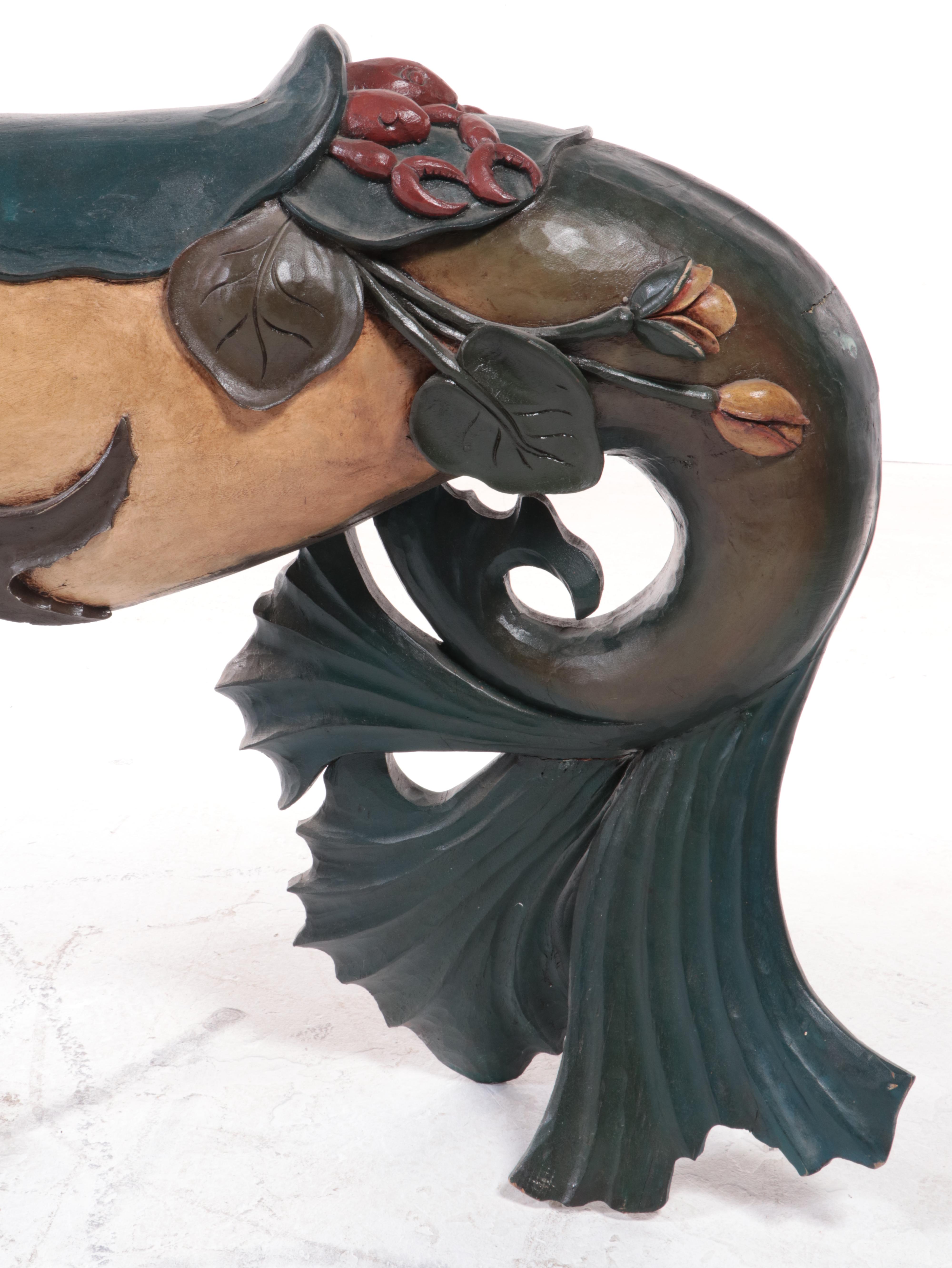 Philadelphia Toboggan Co. Carved Wood Carousel Hippocampus, Early 20th Century