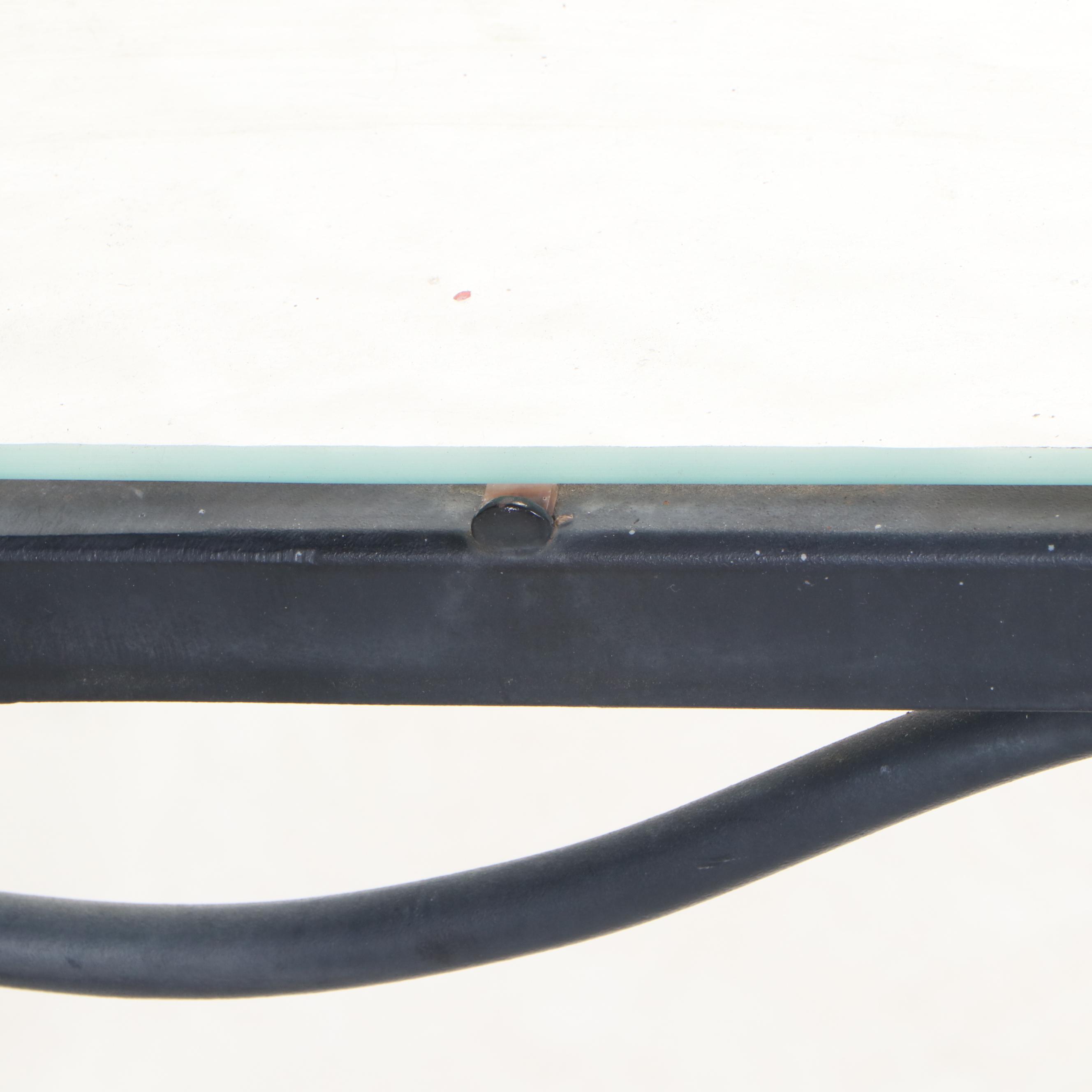 Woodard Iron and Glass Top Patio Side Table, Late 20th Century