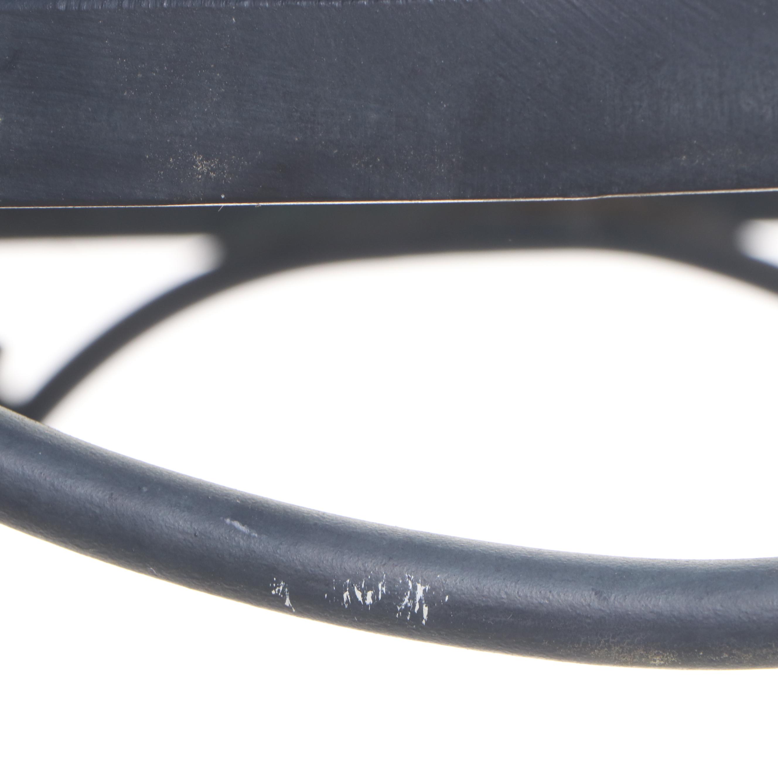 Woodard Iron and Glass Top Patio Side Table, Late 20th Century