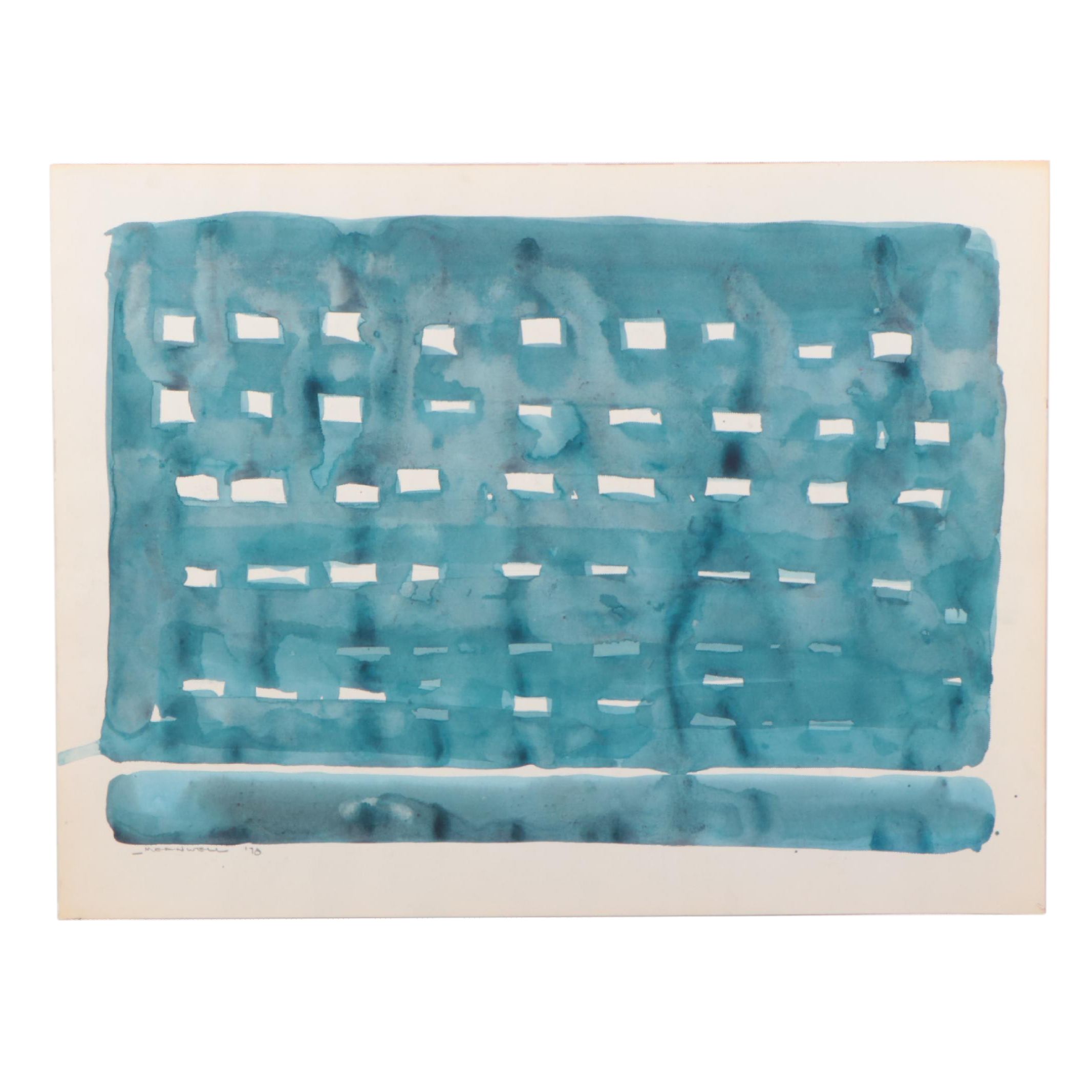 Jack Meanwell Abstract Watercolor Painting, 1978