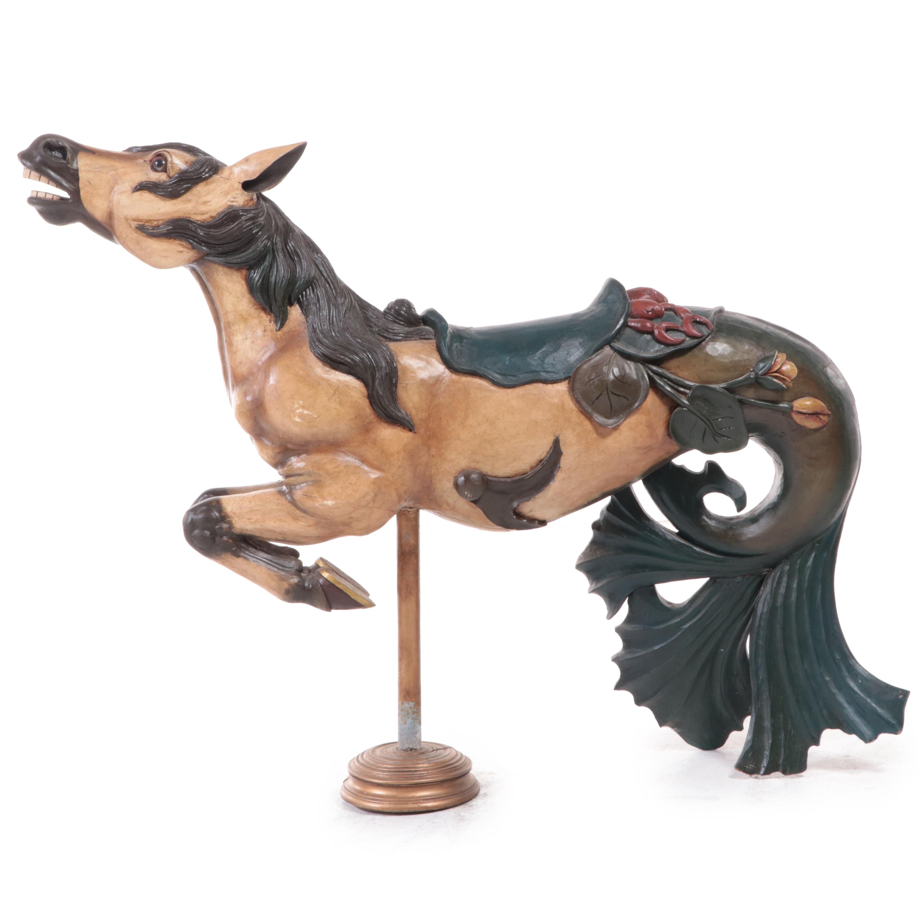 Philadelphia Toboggan Co. Carved Wood Carousel Hippocampus, Early 20th Century