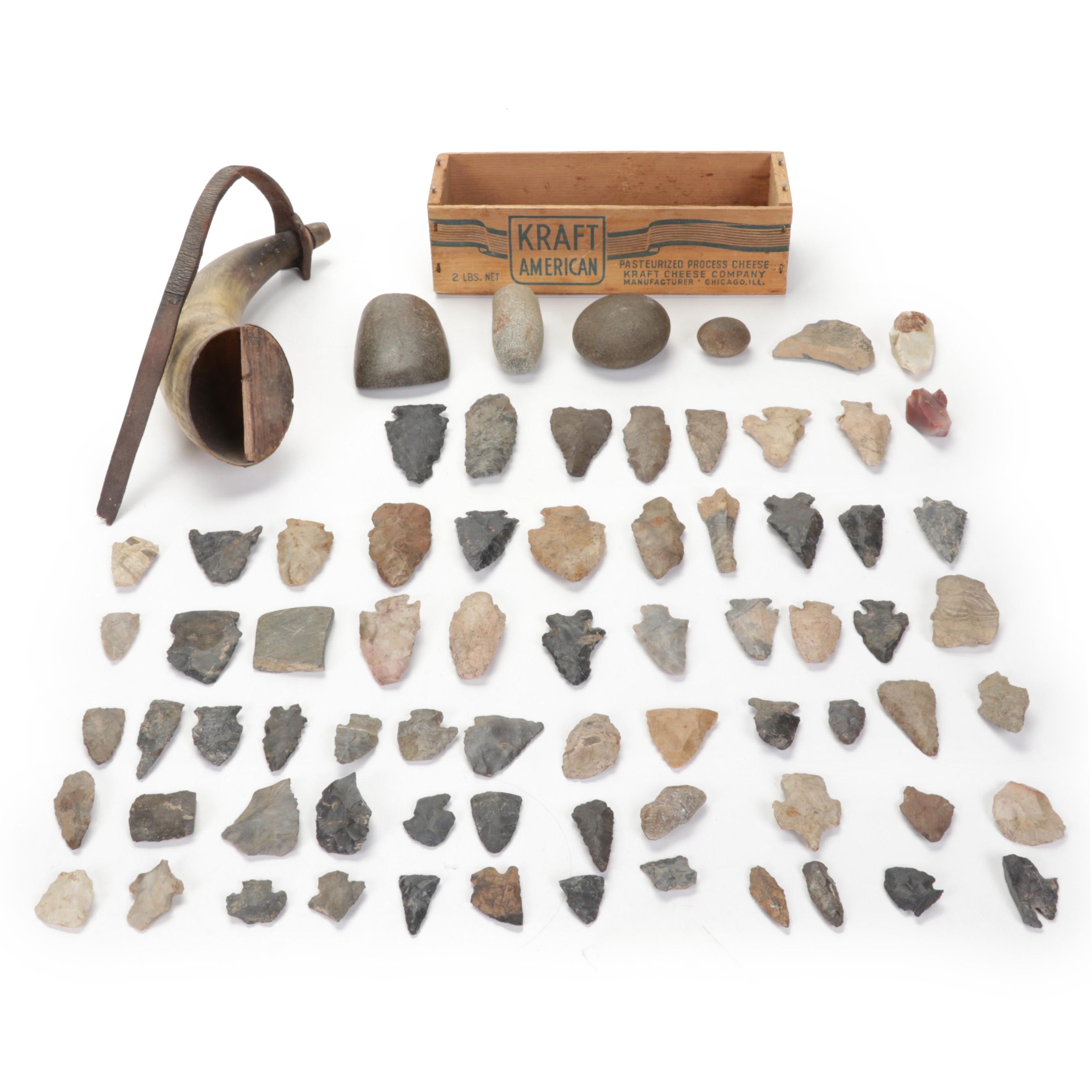 Projectile Points, Stone Tools and Gunpowder Horn
