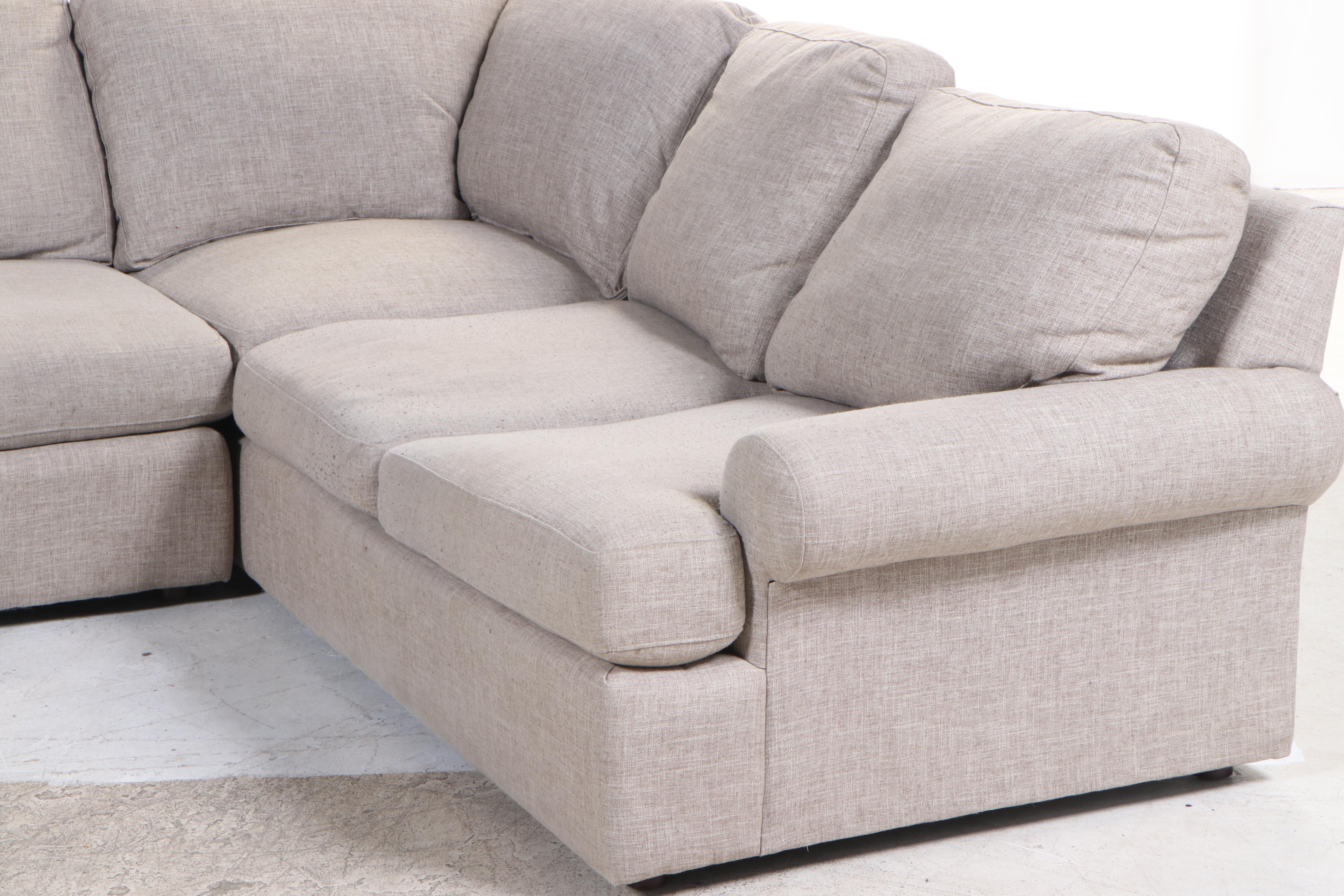 Bassett Three-Piece Sectional Sofa with Down Cushions