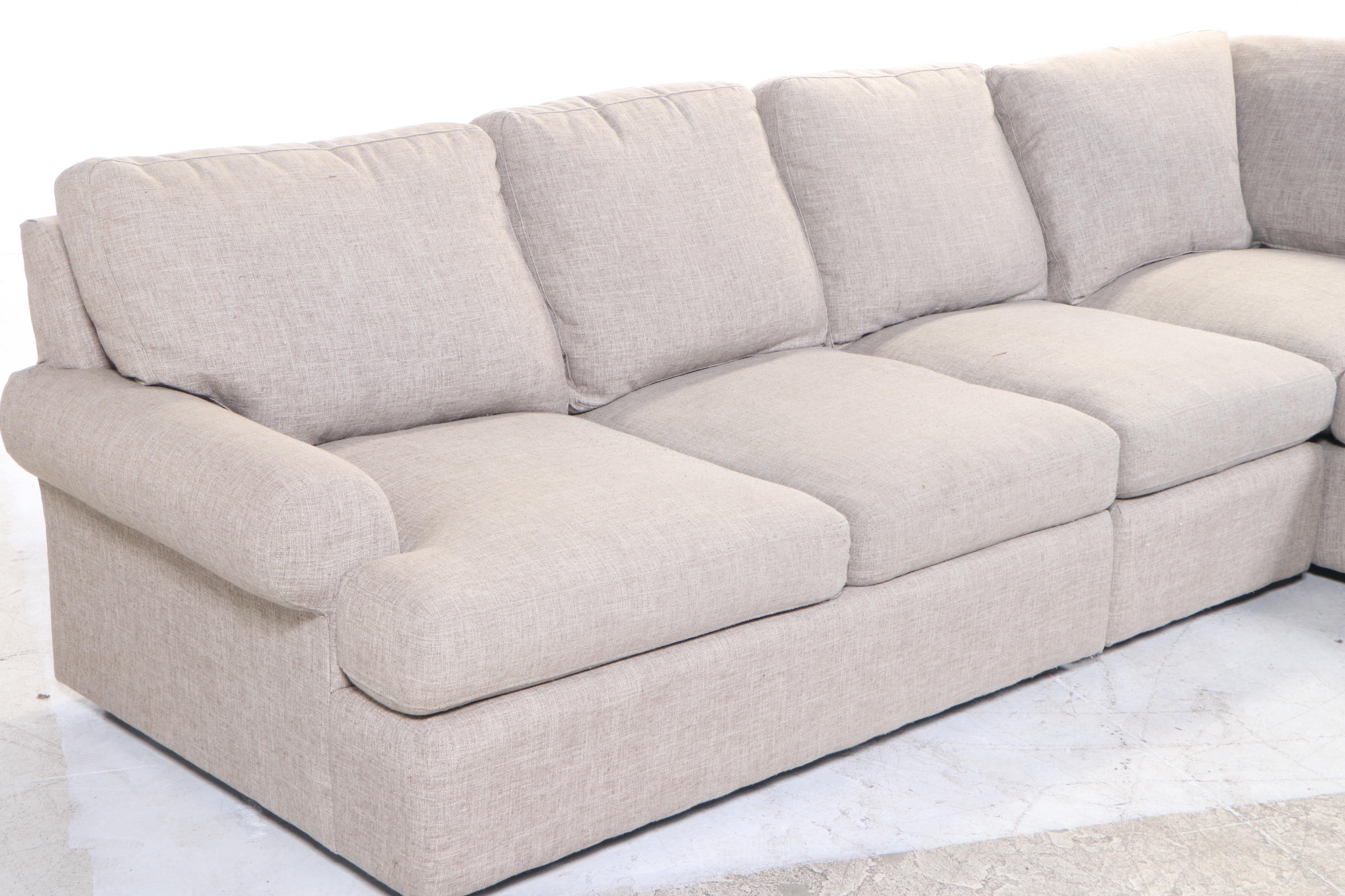 Bassett Three-Piece Sectional Sofa with Down Cushions