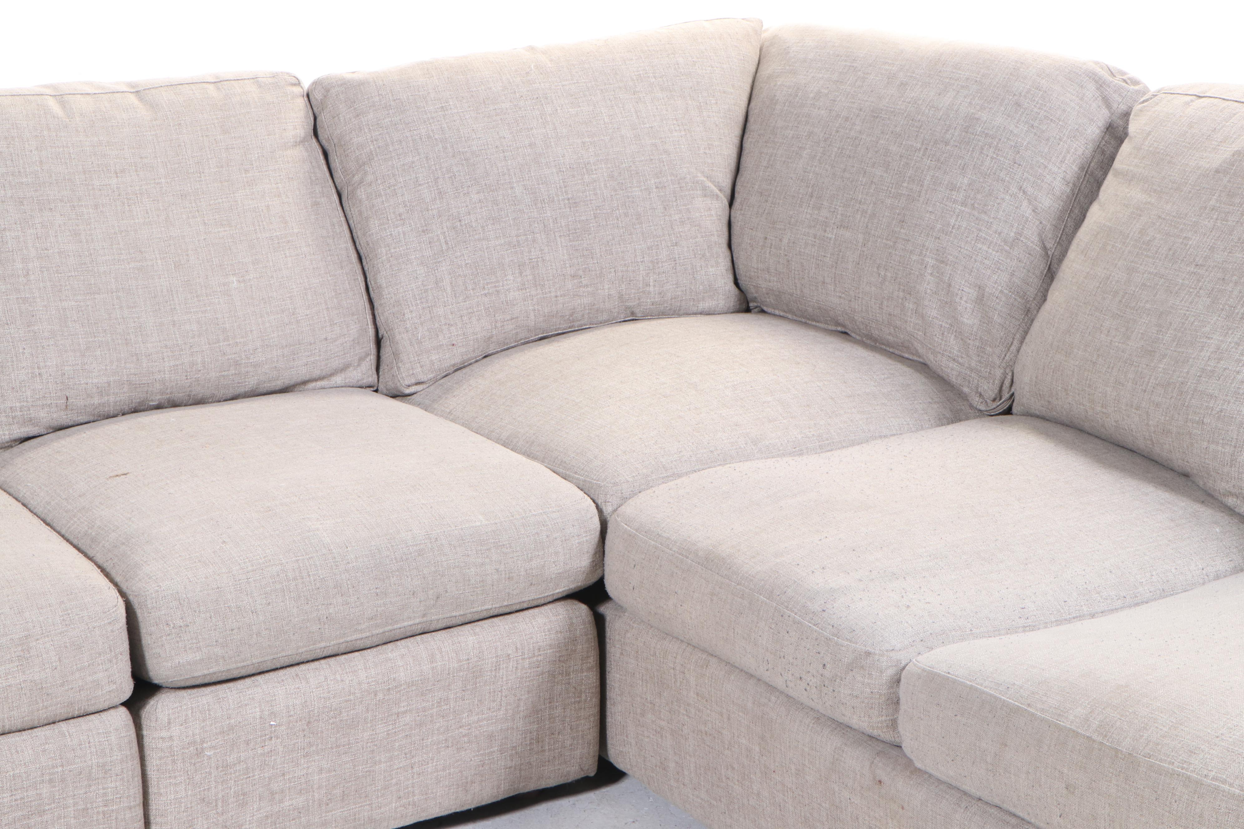 Bassett Three-Piece Sectional Sofa with Down Cushions