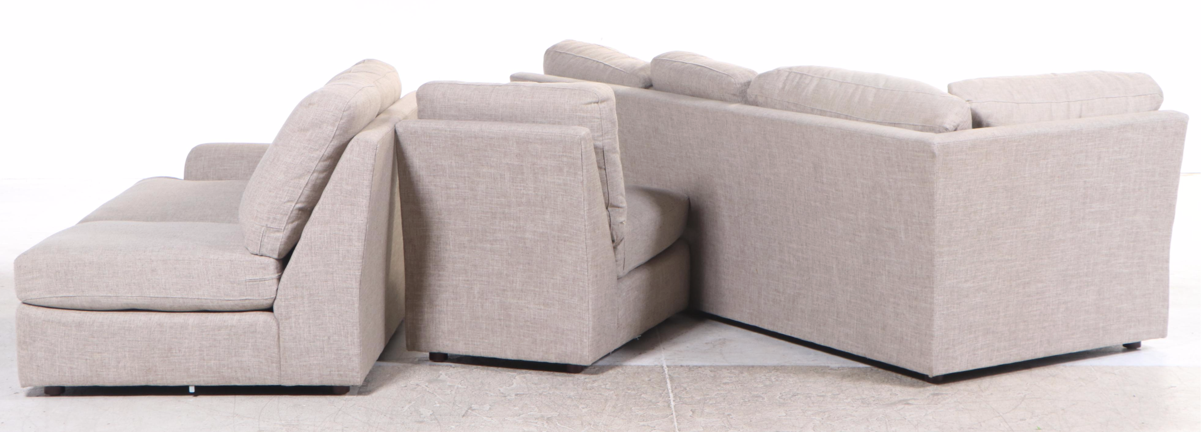 Bassett Three-Piece Sectional Sofa with Down Cushions