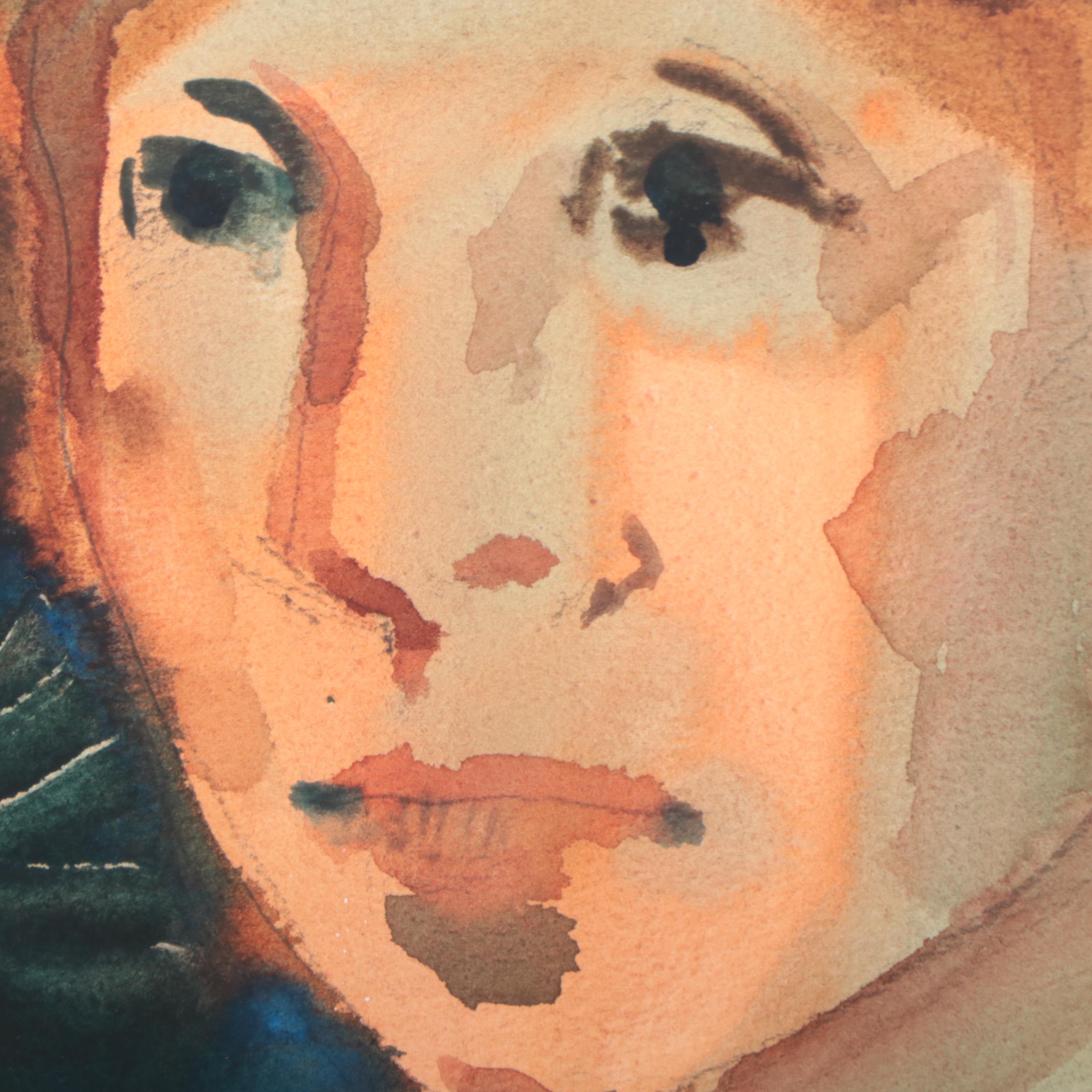 Jack Meanwell Portrait Watercolor Painting, 1996