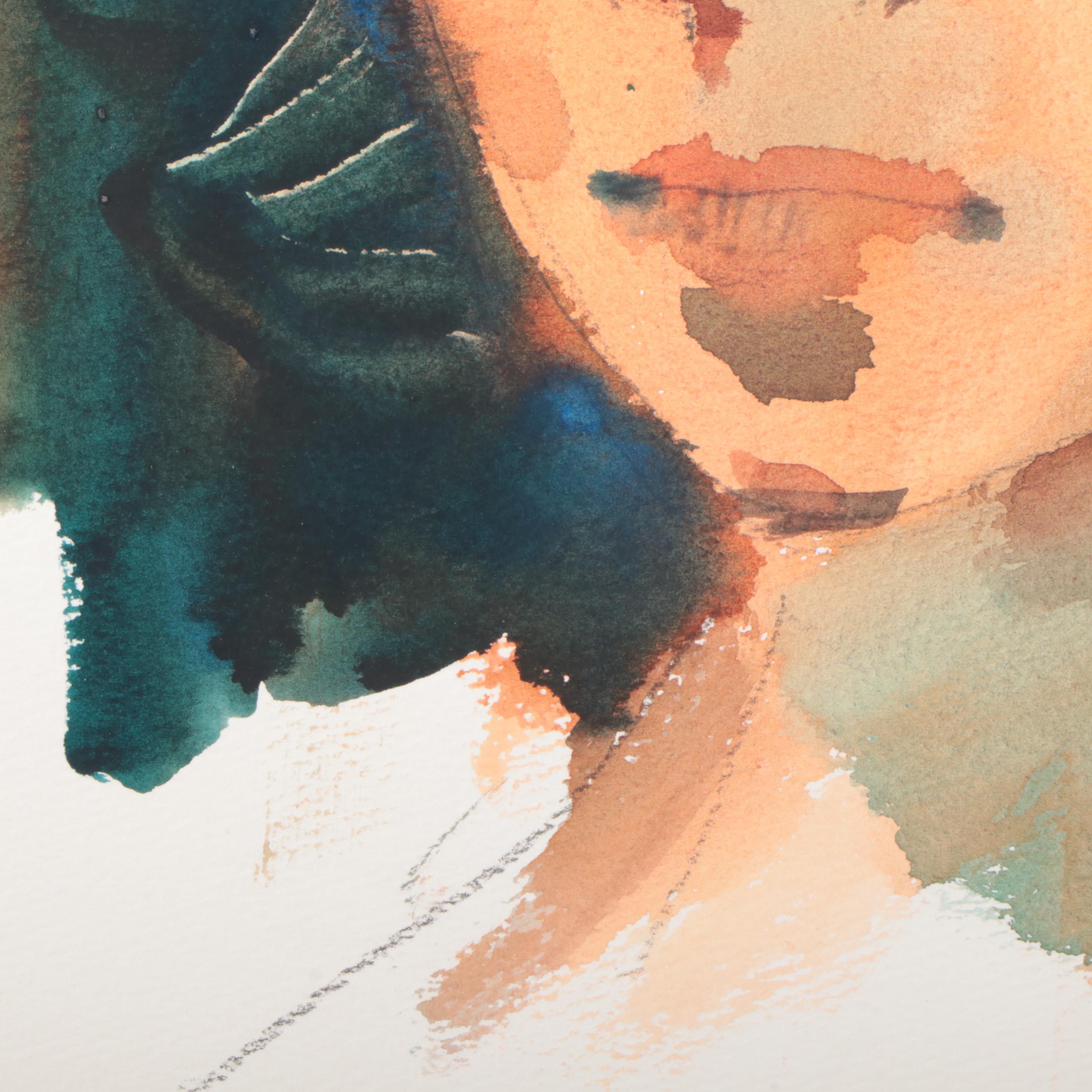 Jack Meanwell Portrait Watercolor Painting, 1996