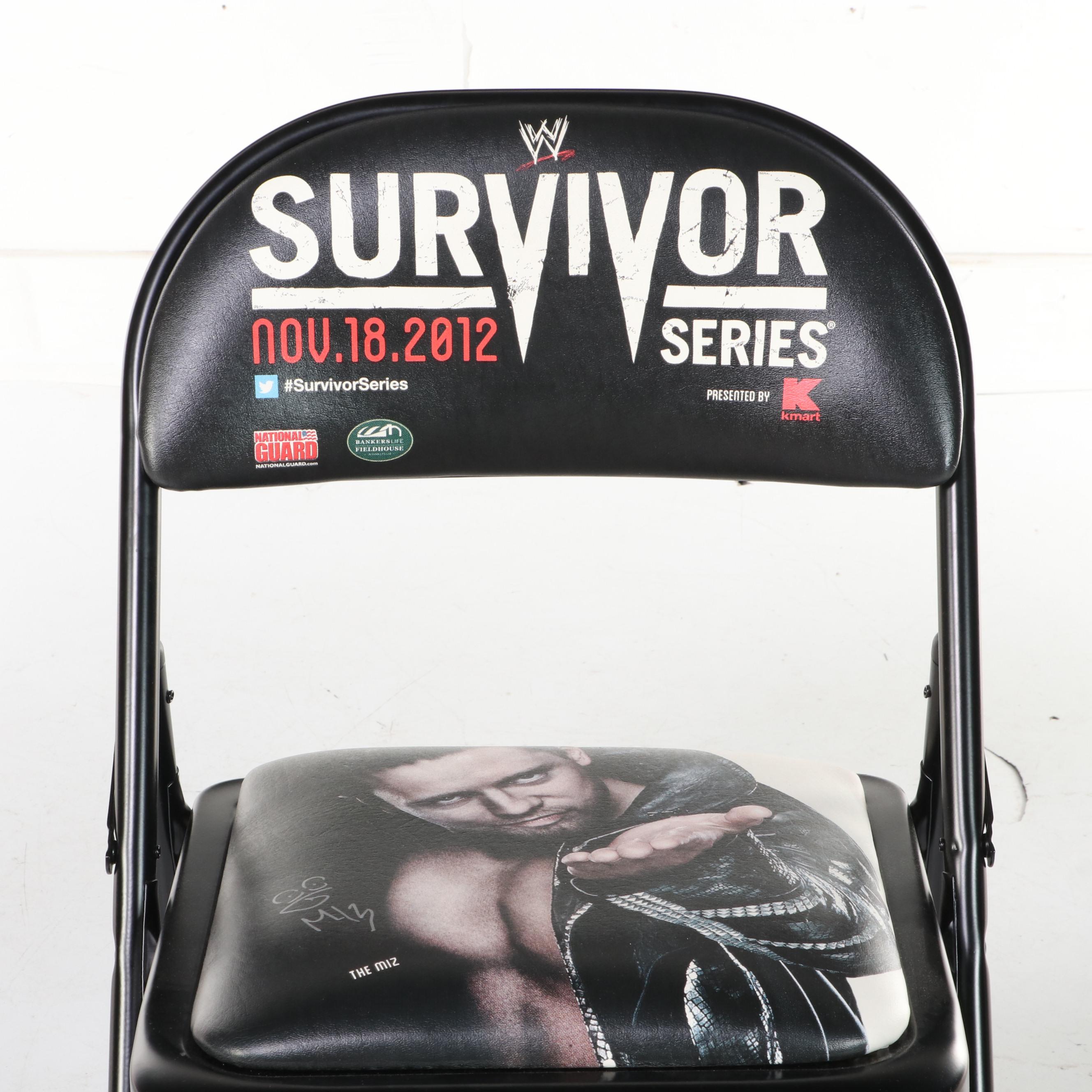 2012 The Miz Signed WWE Wrestling Survivor Series Padded Folding Chair