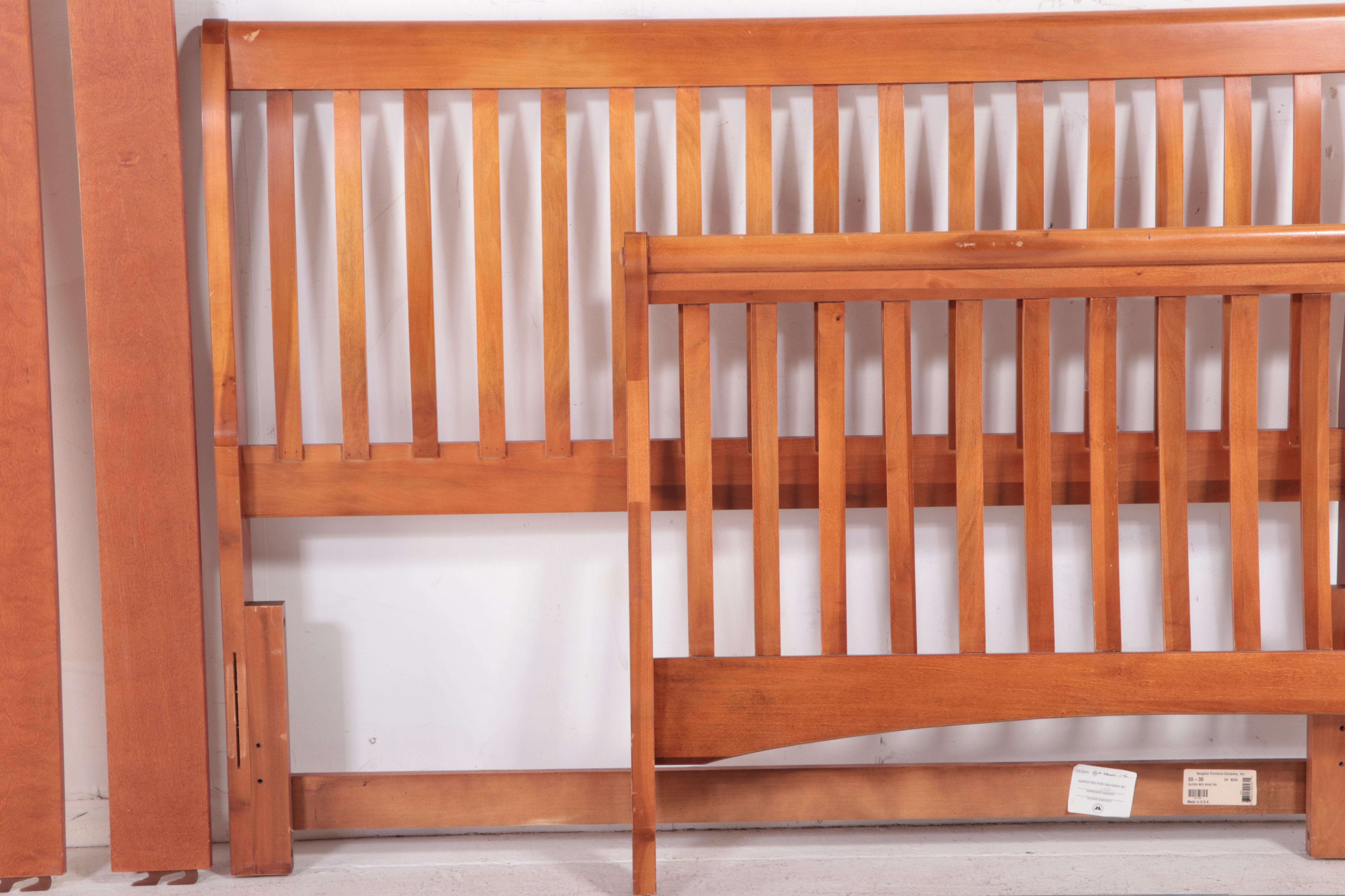 Queen Size Birch Slatted Sleigh Bed