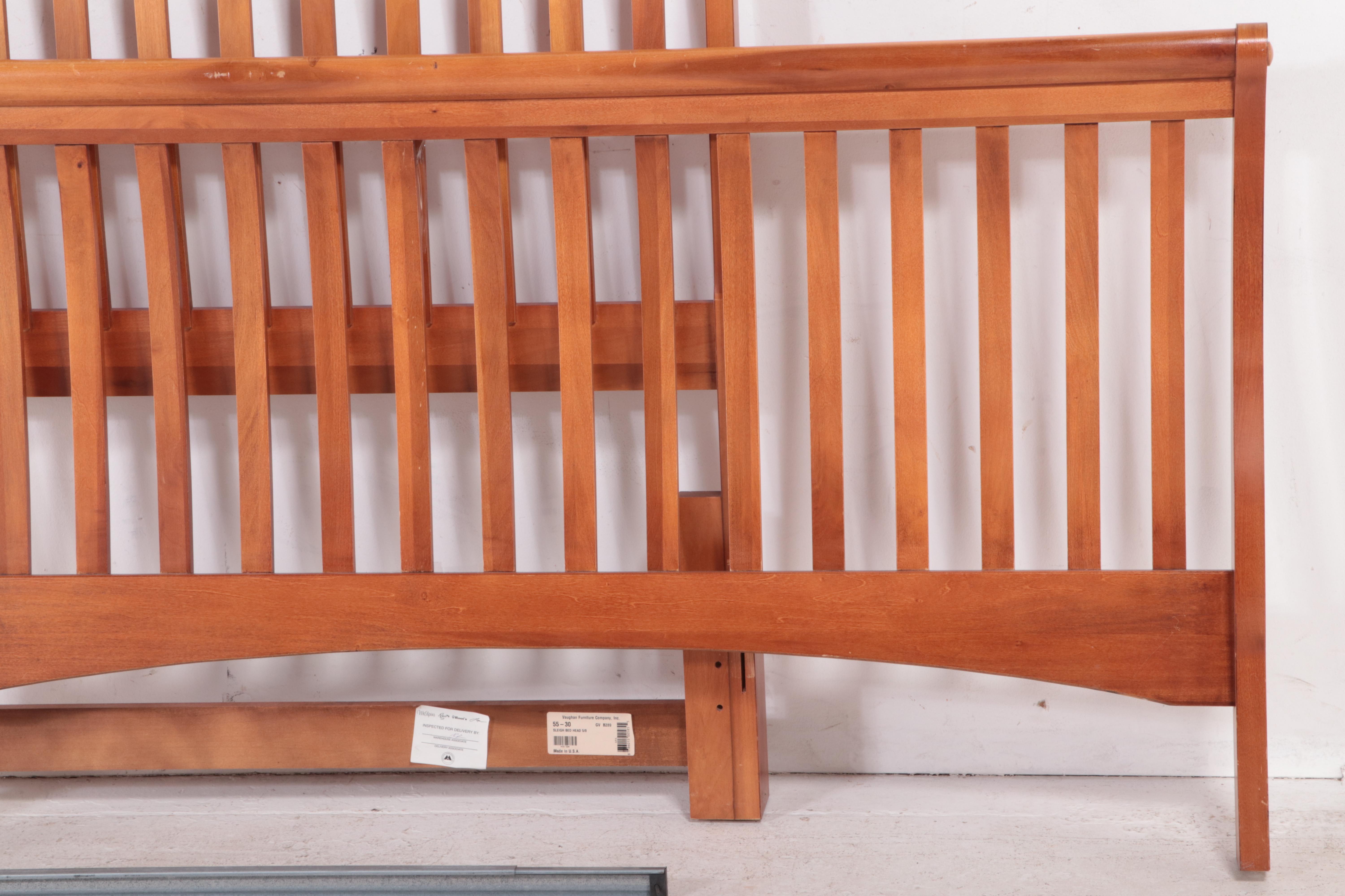 Queen Size Birch Slatted Sleigh Bed