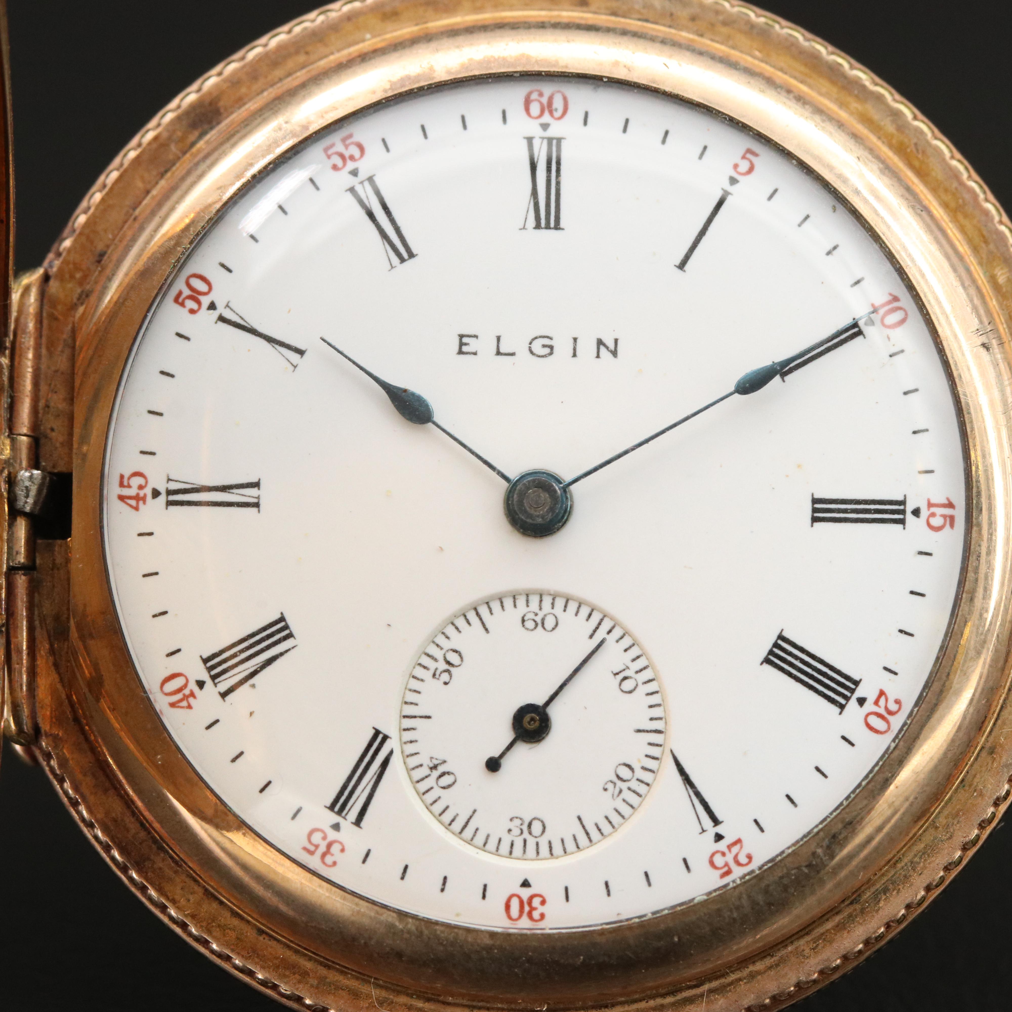 1914 Elgin Gold-Filled Hunting Case Pocket Watch