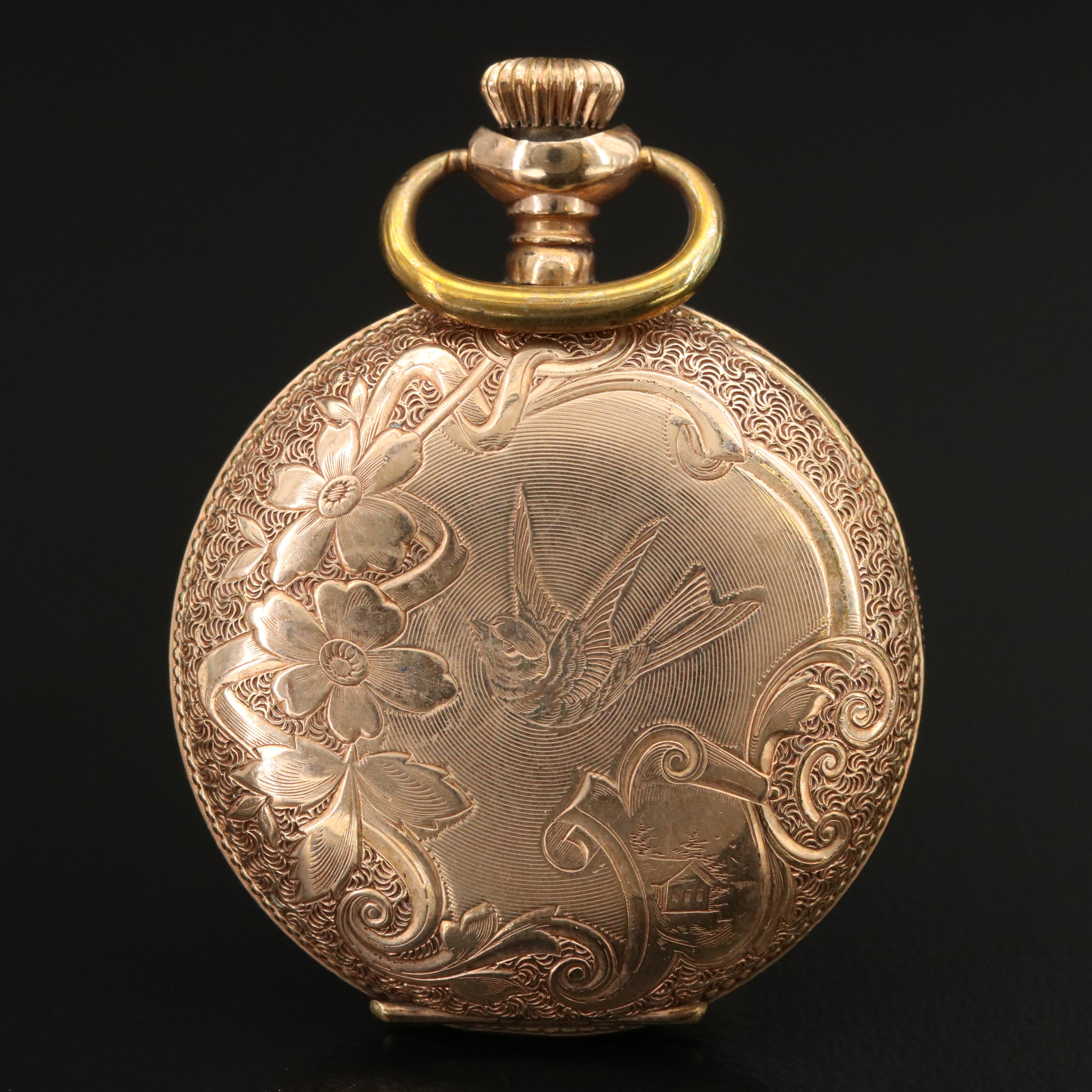 1914 Elgin Gold-Filled Hunting Case Pocket Watch