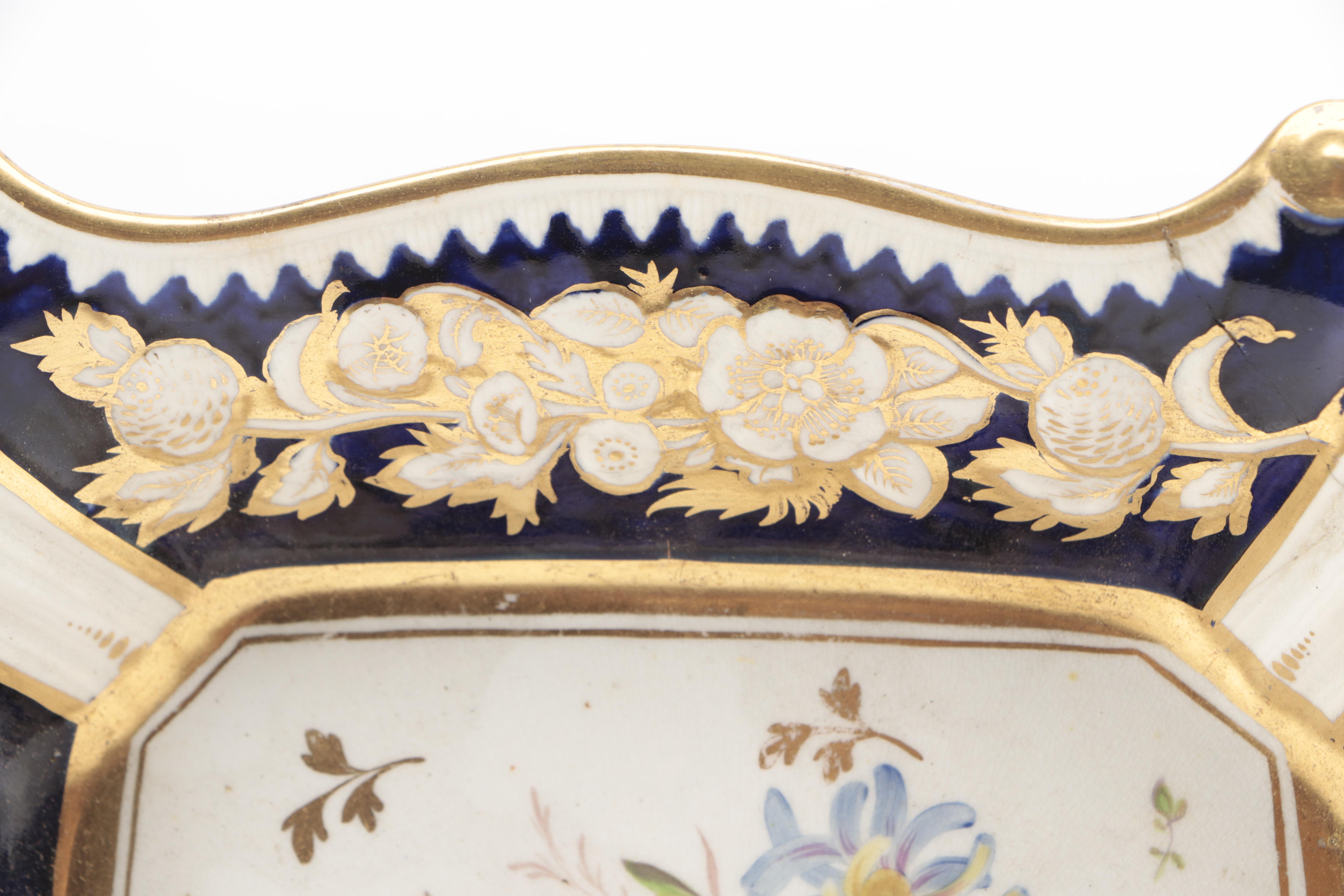 Hand-Painted Spode Style Floral Motif Ceramic Square Decorative Plates