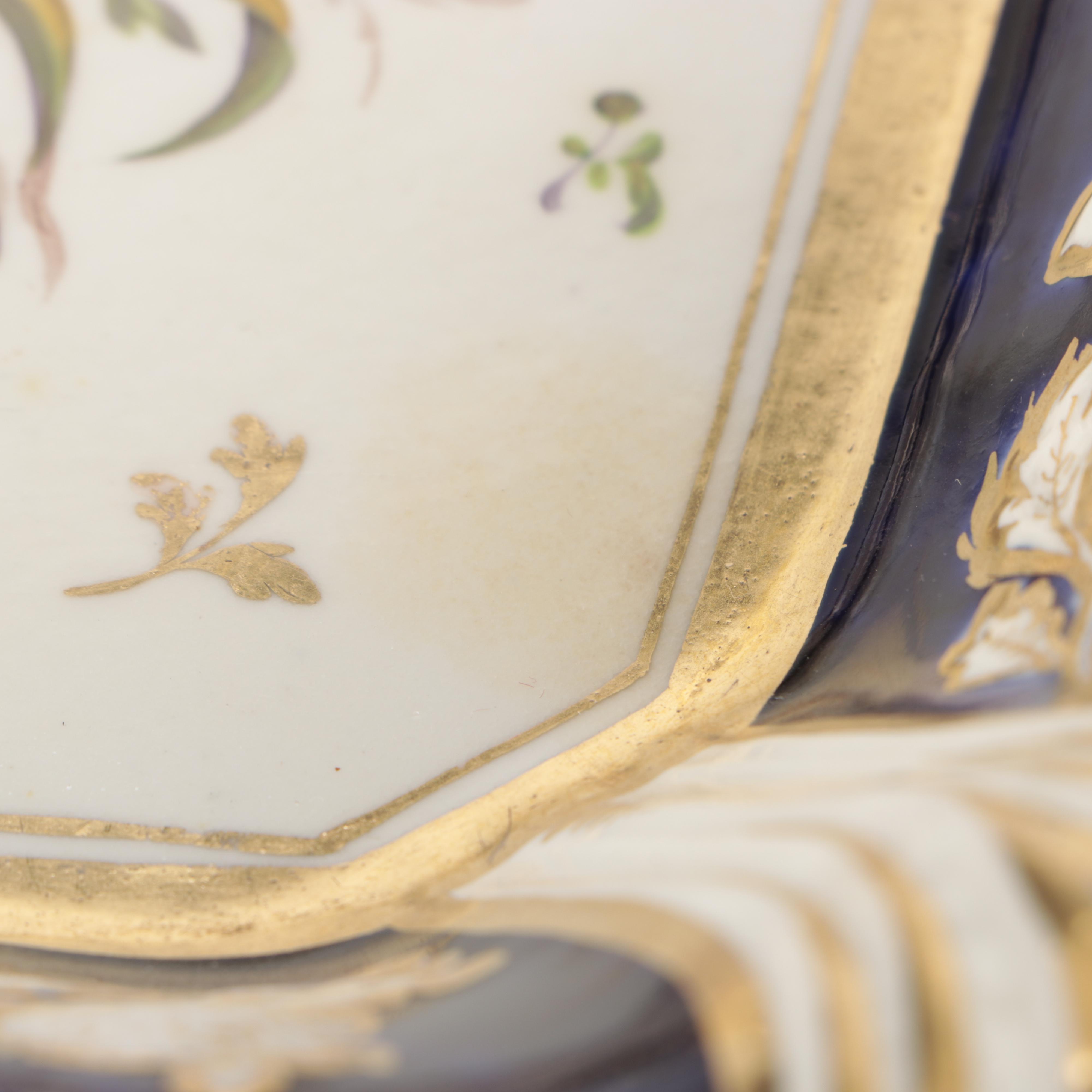 Hand-Painted Spode Style Floral Motif Ceramic Square Decorative Plates