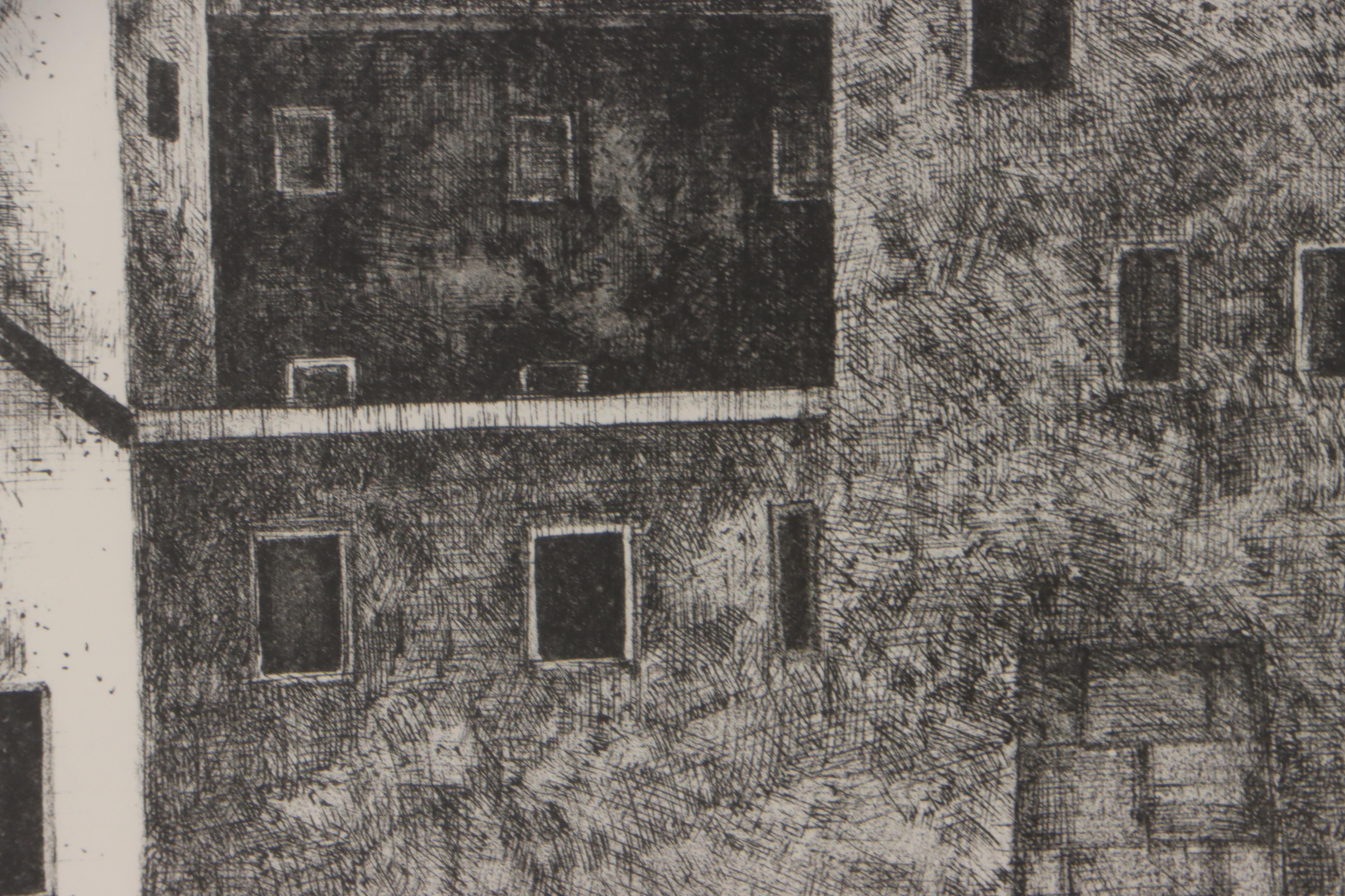 Herbert Breiter Townscape Lithograph, 1969