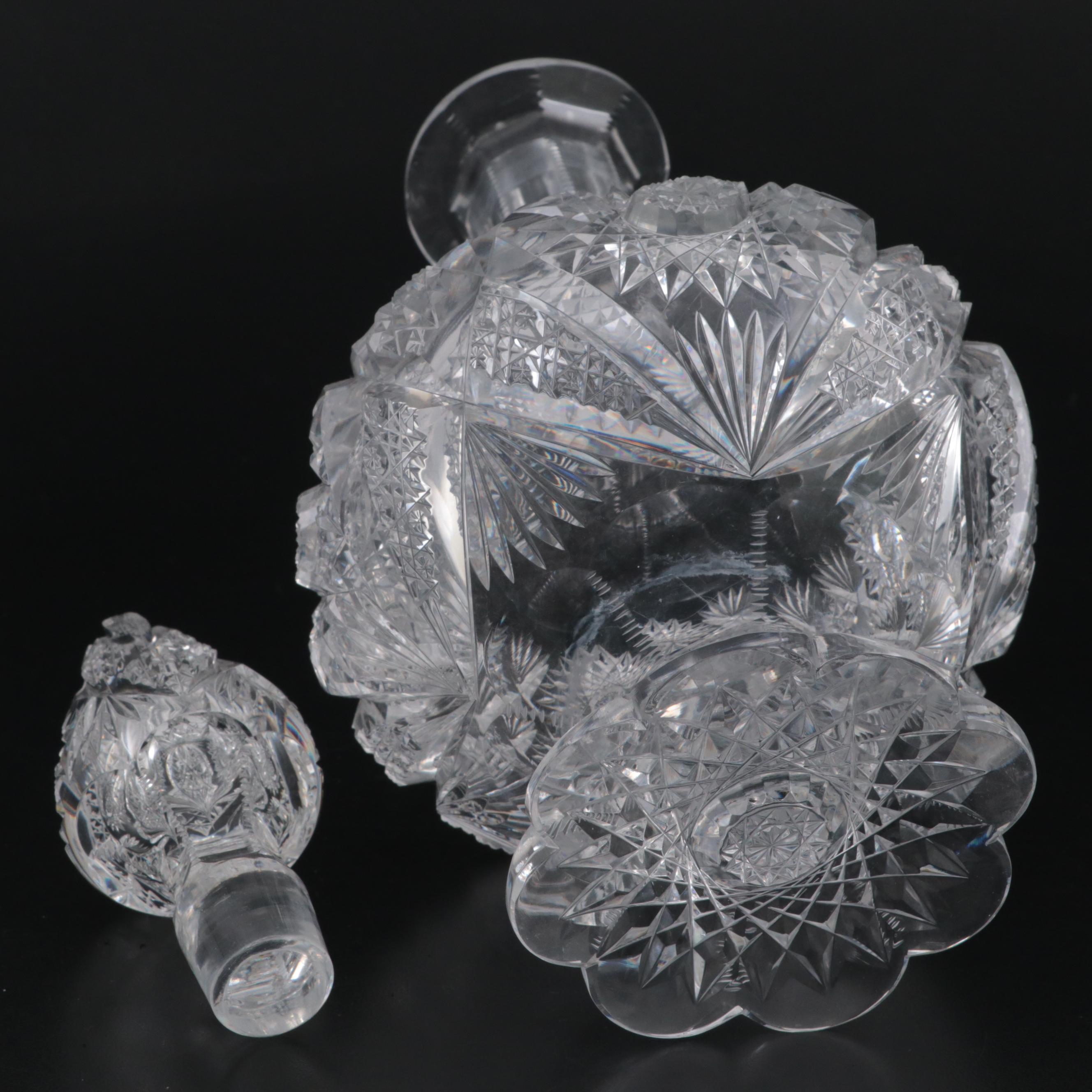 T. B. Clark & Co. "Mona" American Brilliant Cut Glass Decanter and Stopper