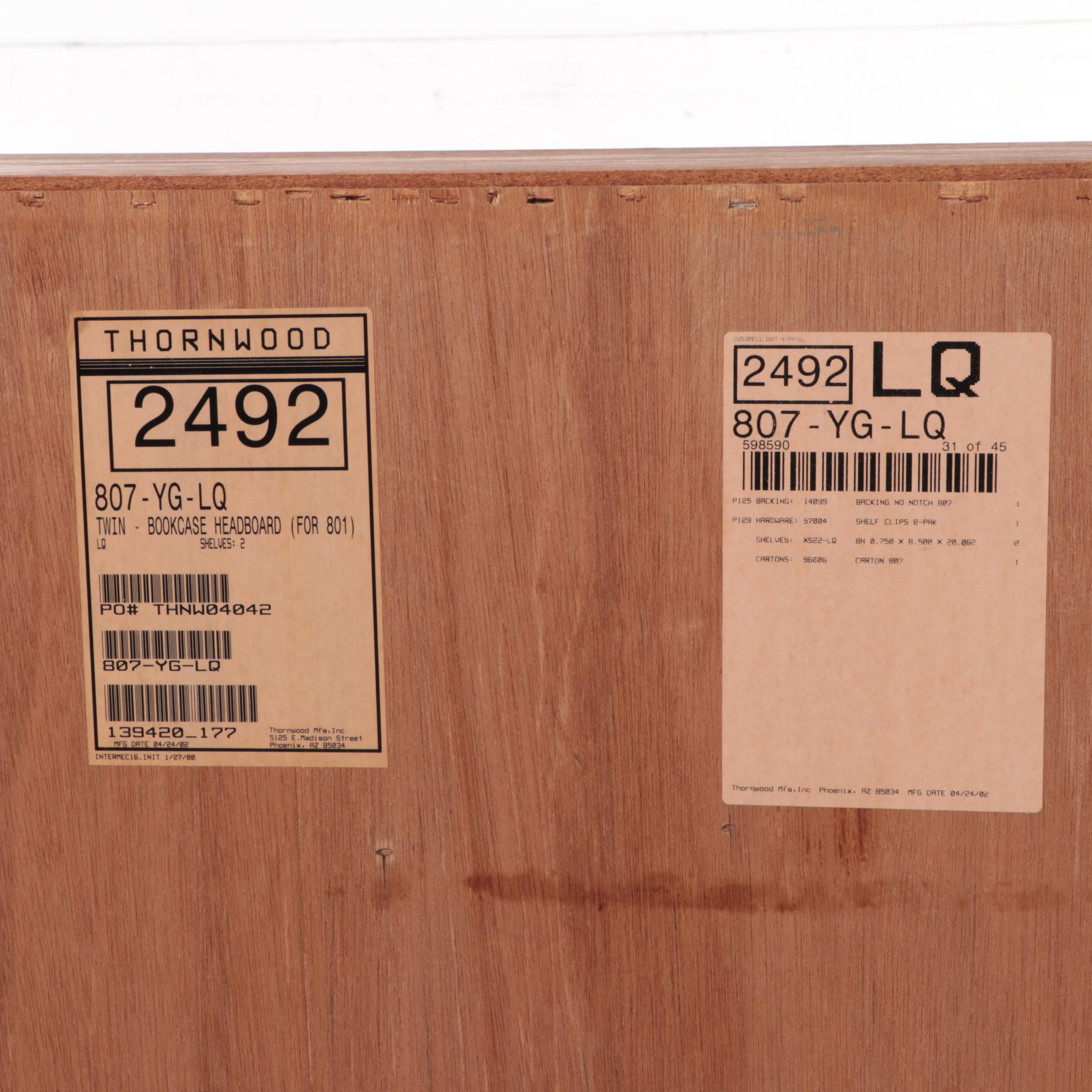 Thornwood, Oak Bookcase Twin Headboard and Platform with Storage