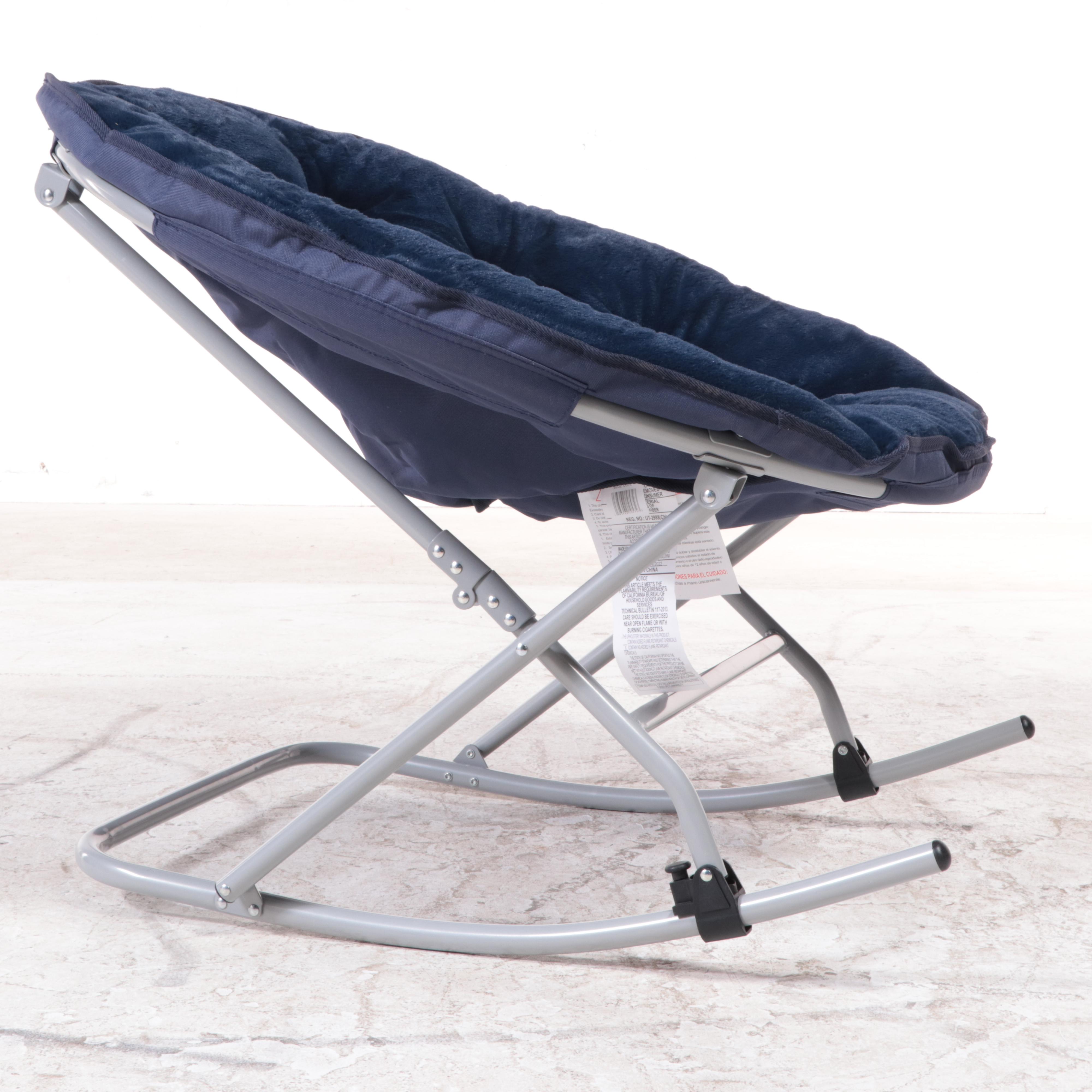 Member's Mark Comfy Rocking Saucer Chair in Blue Cove