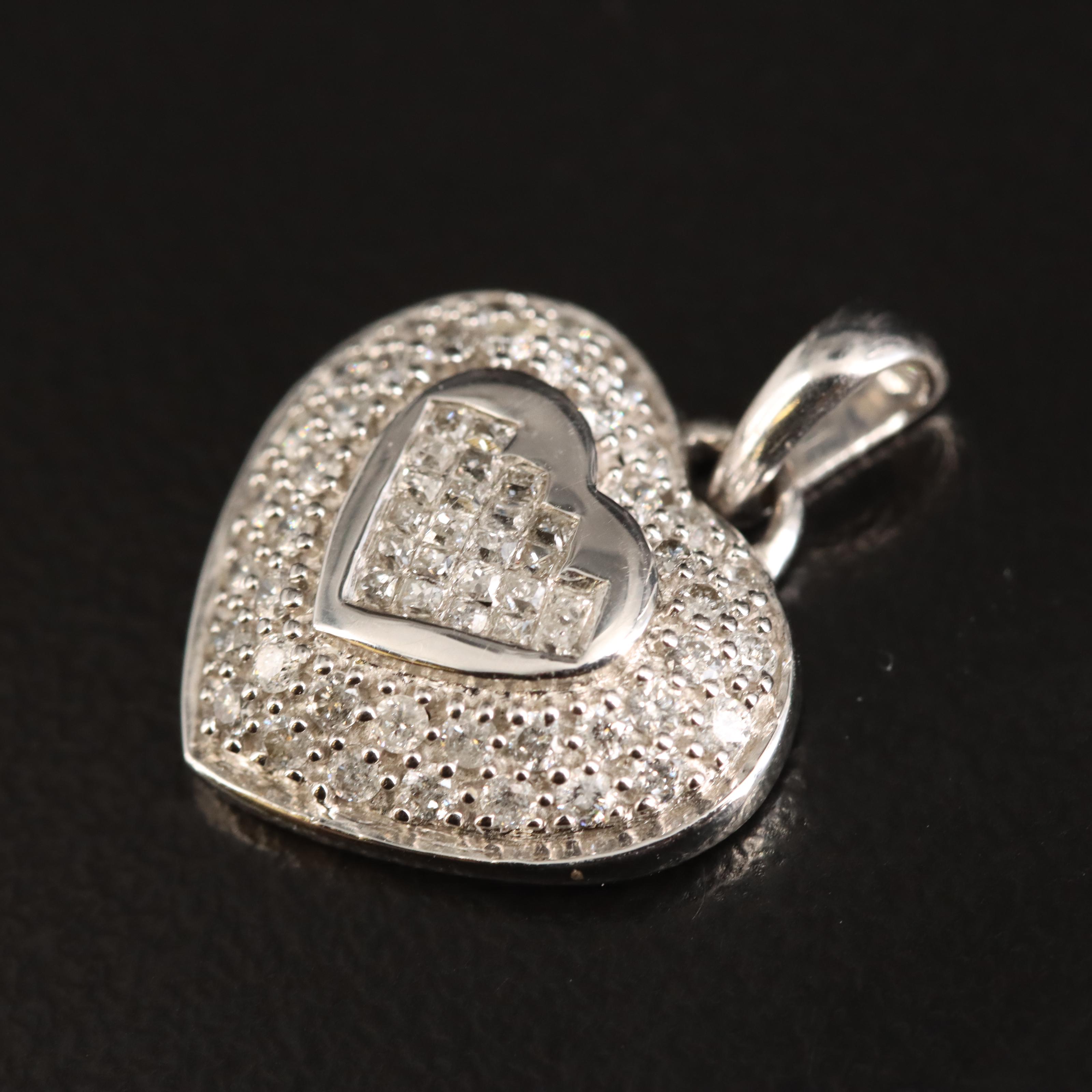 14K Diamond Heart Pendant