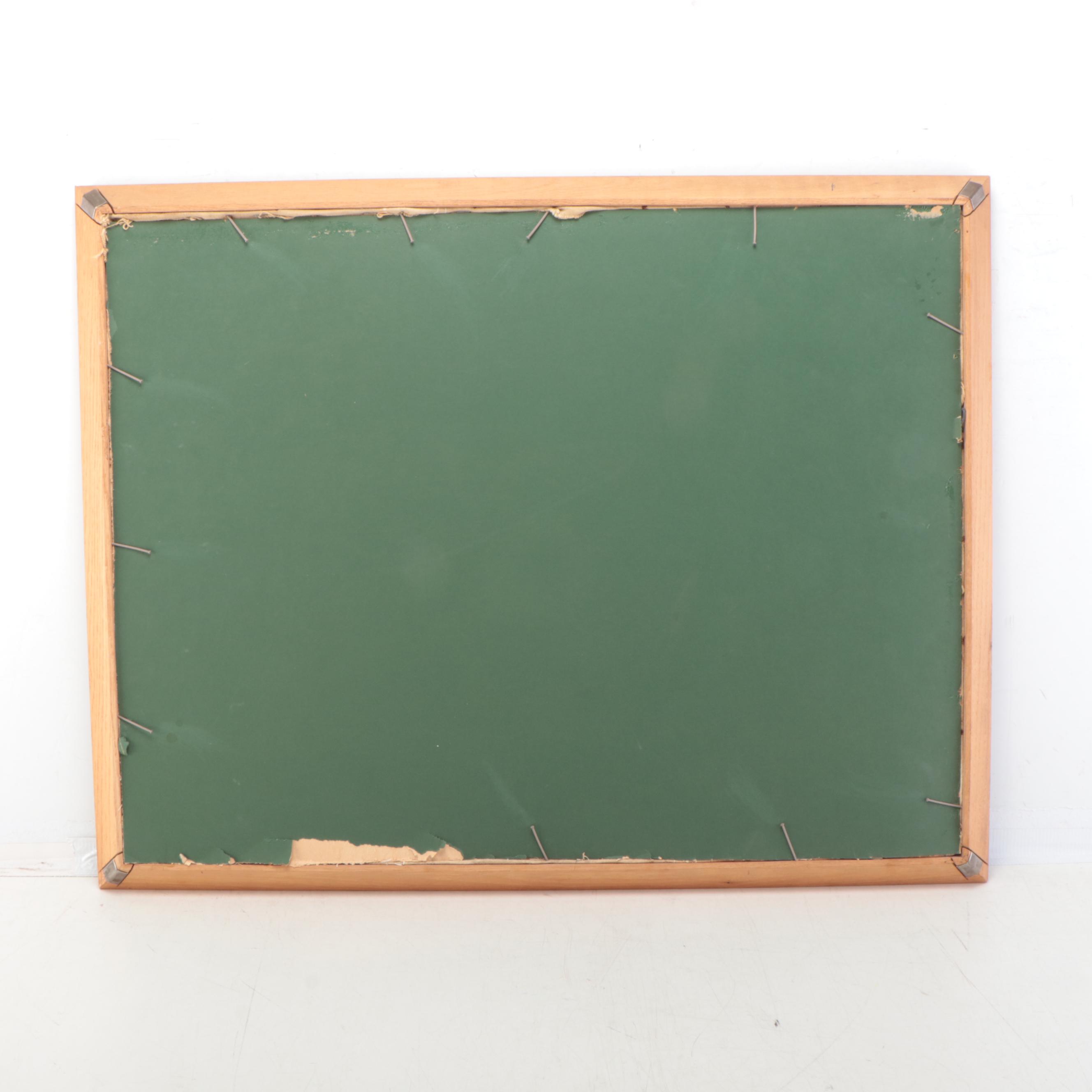 James Calvert Smith Autumn Landscape Oil Painting of Covered Bridge