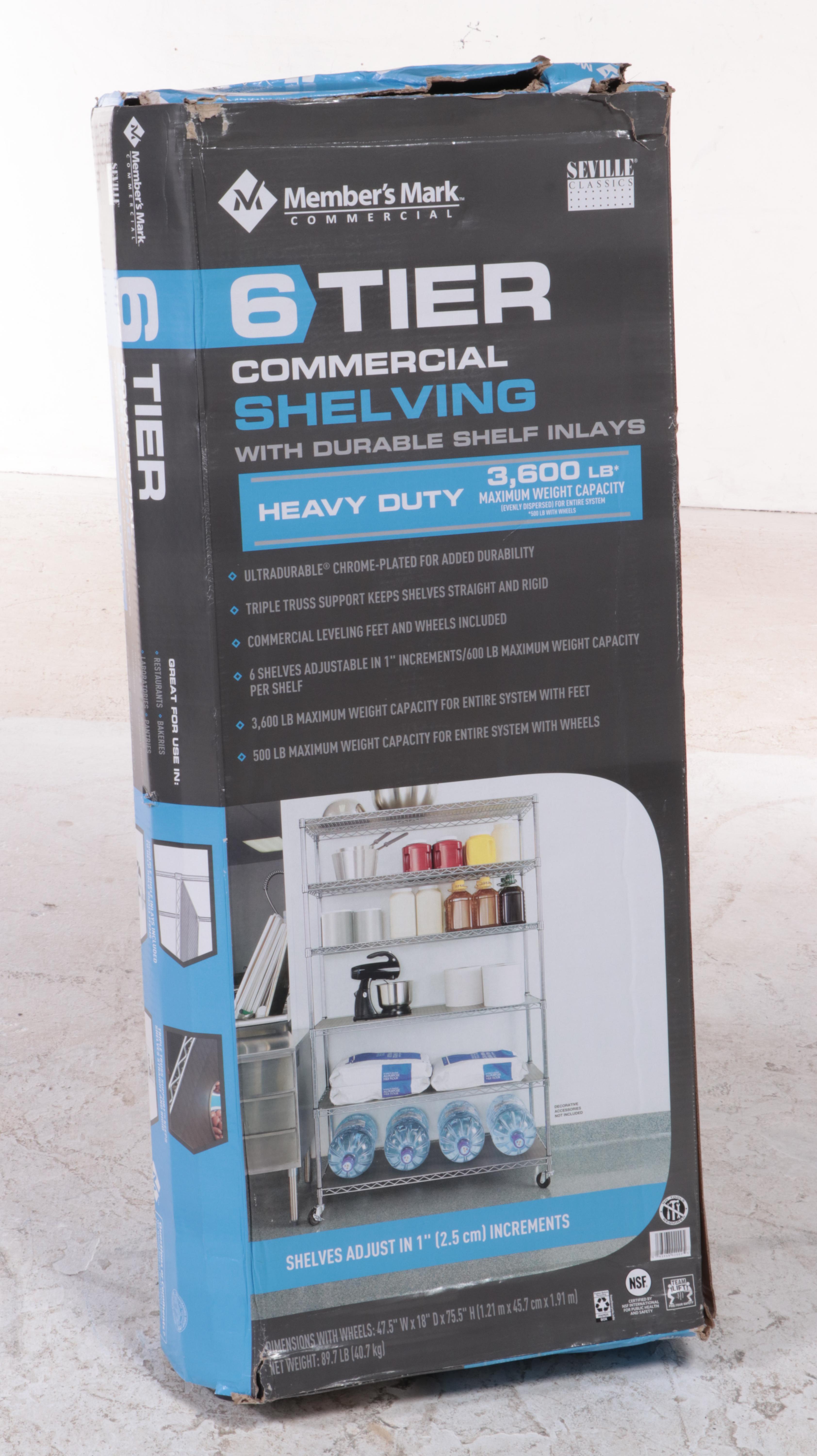 Member's Mark Six-Tier Steel Wire Commercial Shelving