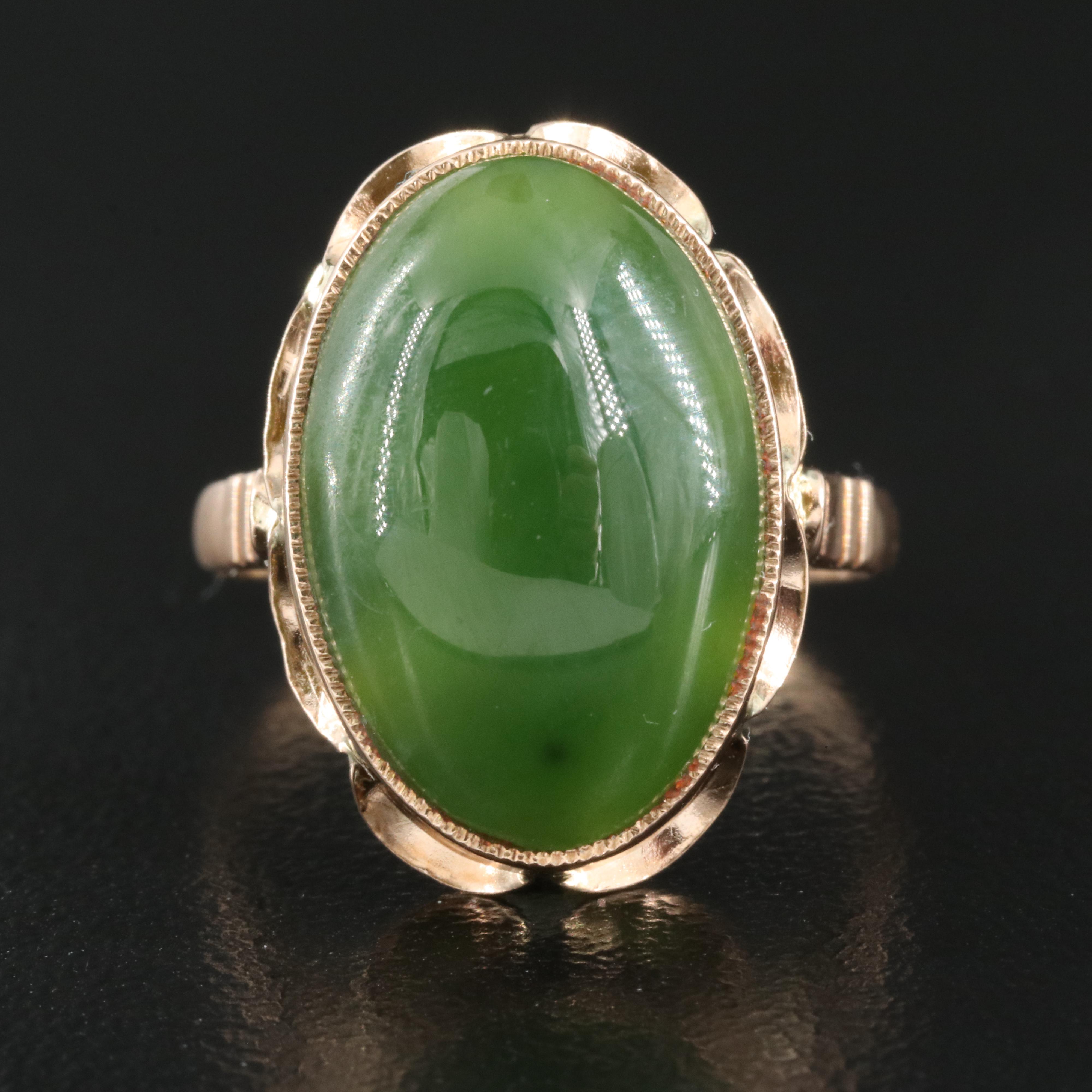 14K Nephrite Ring