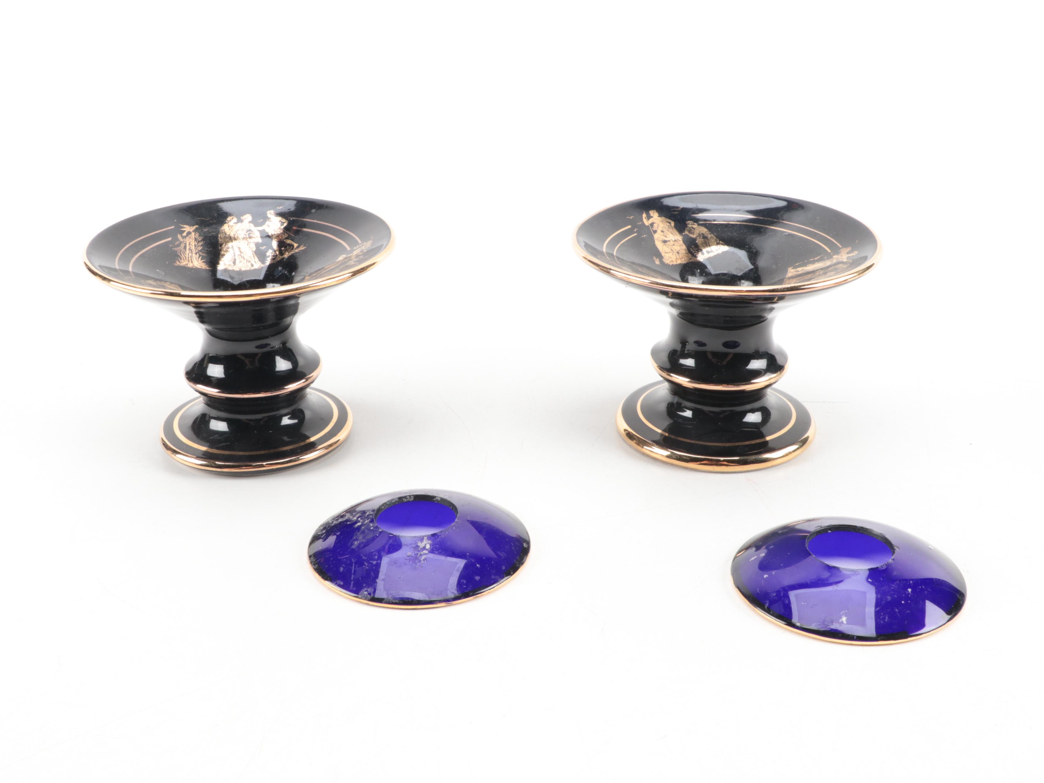 Howard Miller Desk Clock, Stella Greek Terracotta Candlesticks, Office Décor