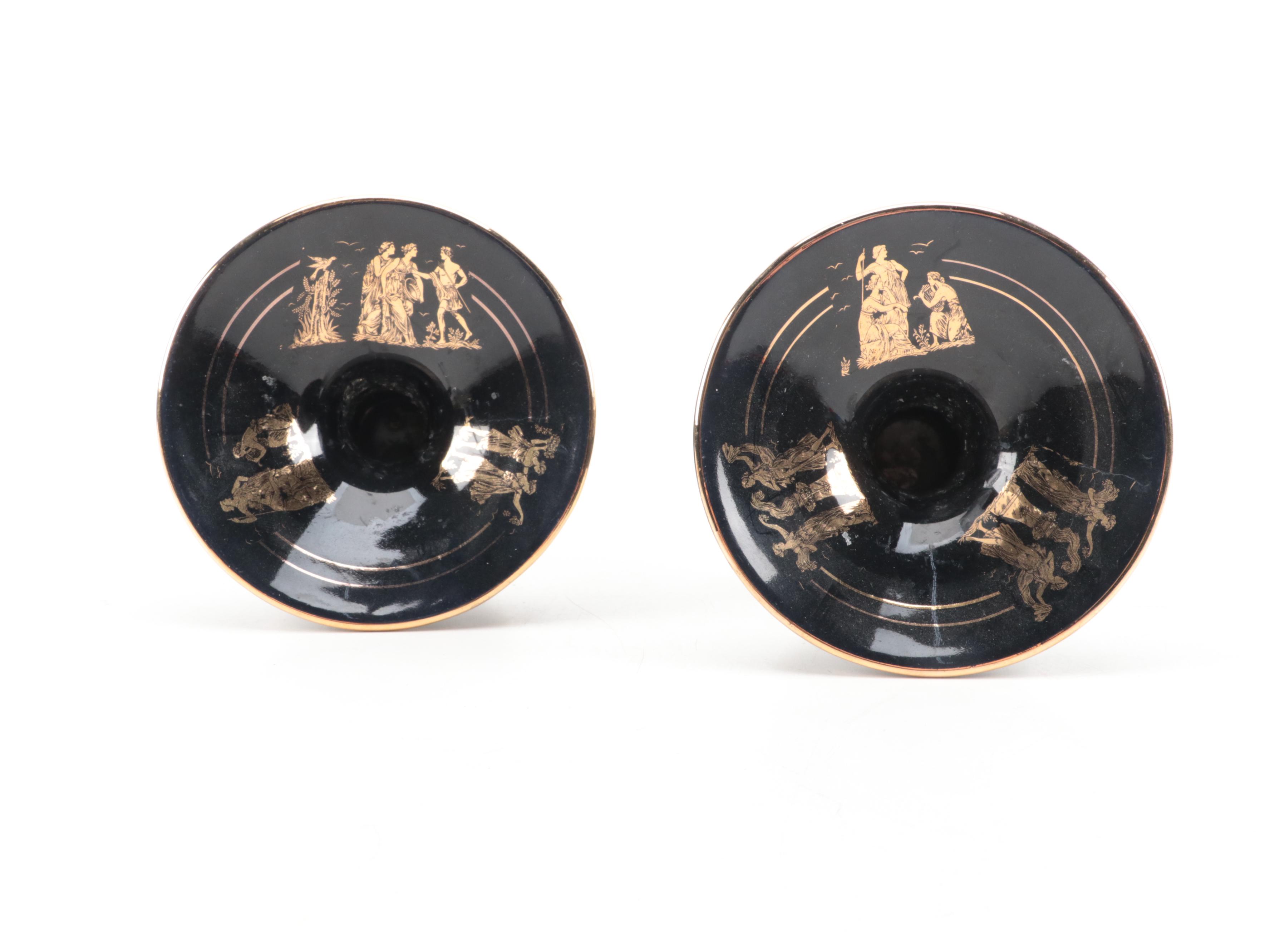 Howard Miller Desk Clock, Stella Greek Terracotta Candlesticks, Office Décor