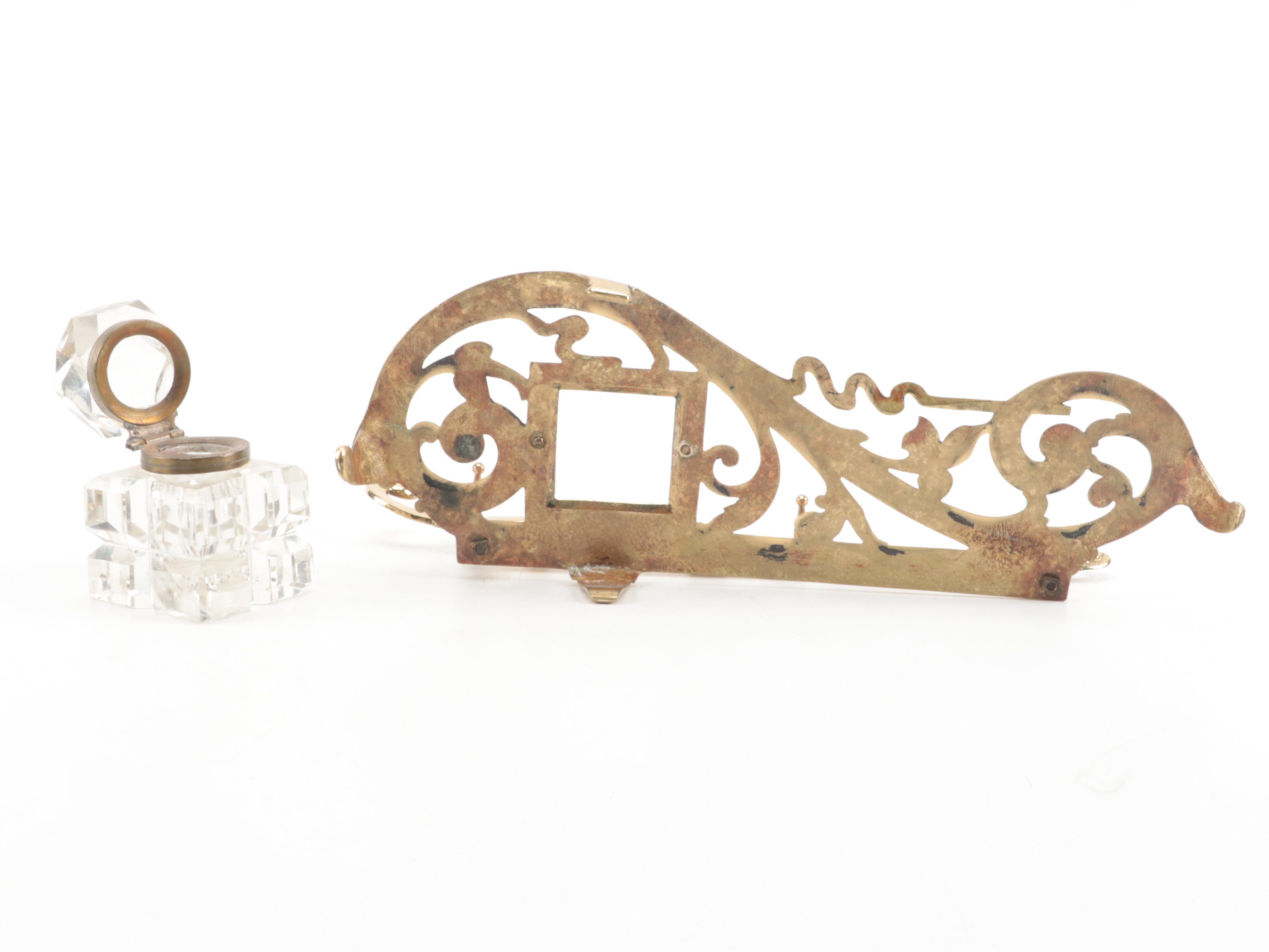 Howard Miller Desk Clock, Stella Greek Terracotta Candlesticks, Office Décor