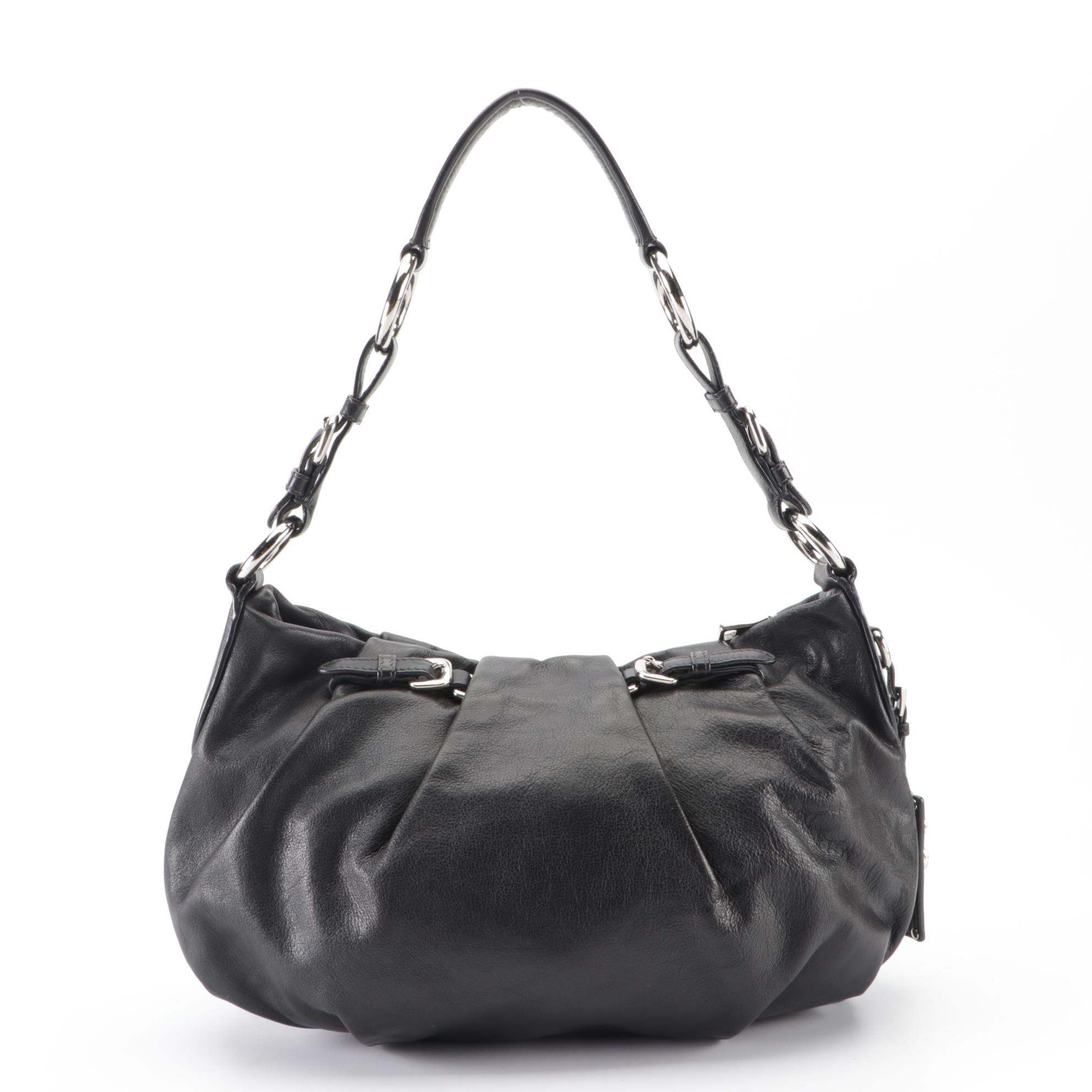 Prada Pleated Leather Shoulder Bag