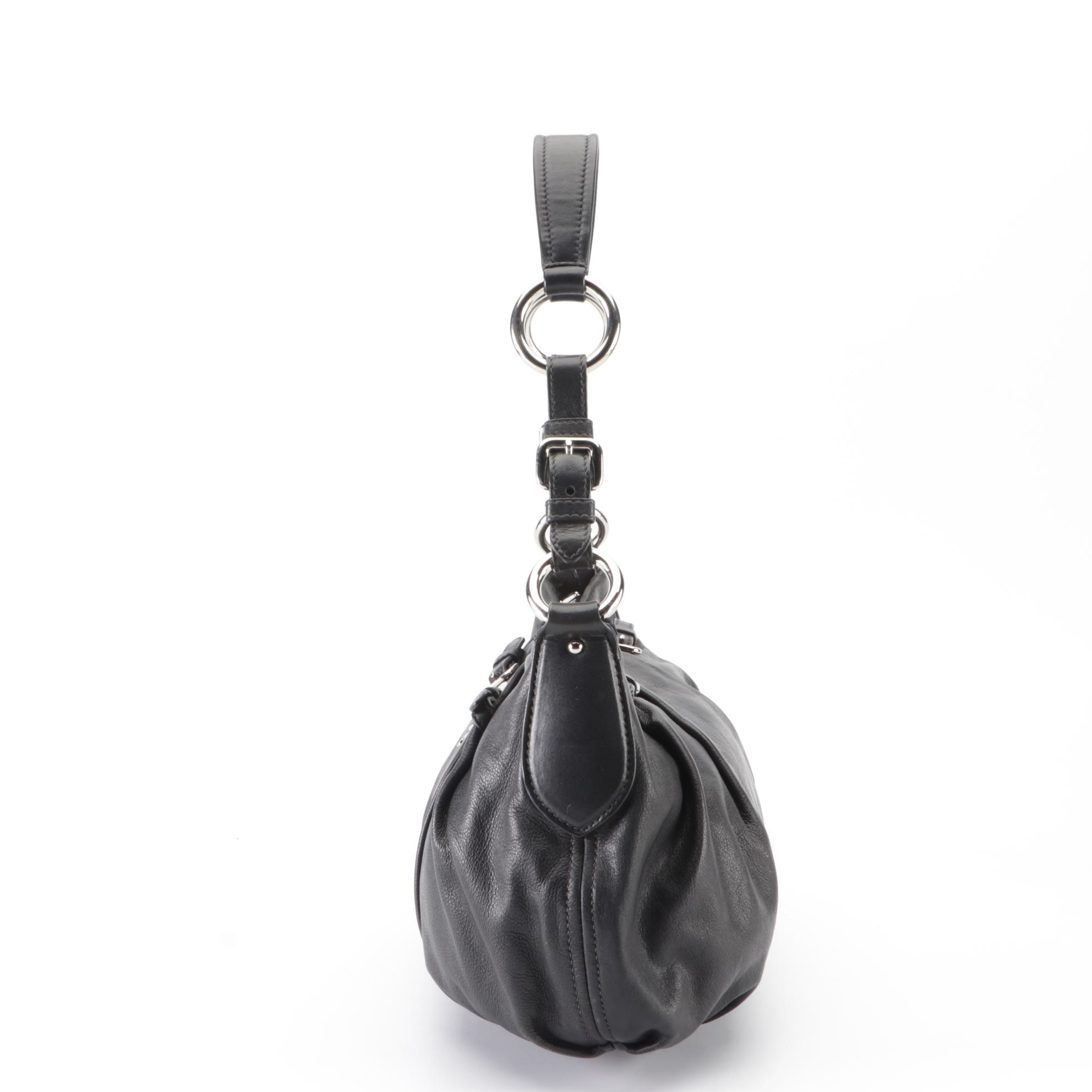 Prada Pleated Leather Shoulder Bag