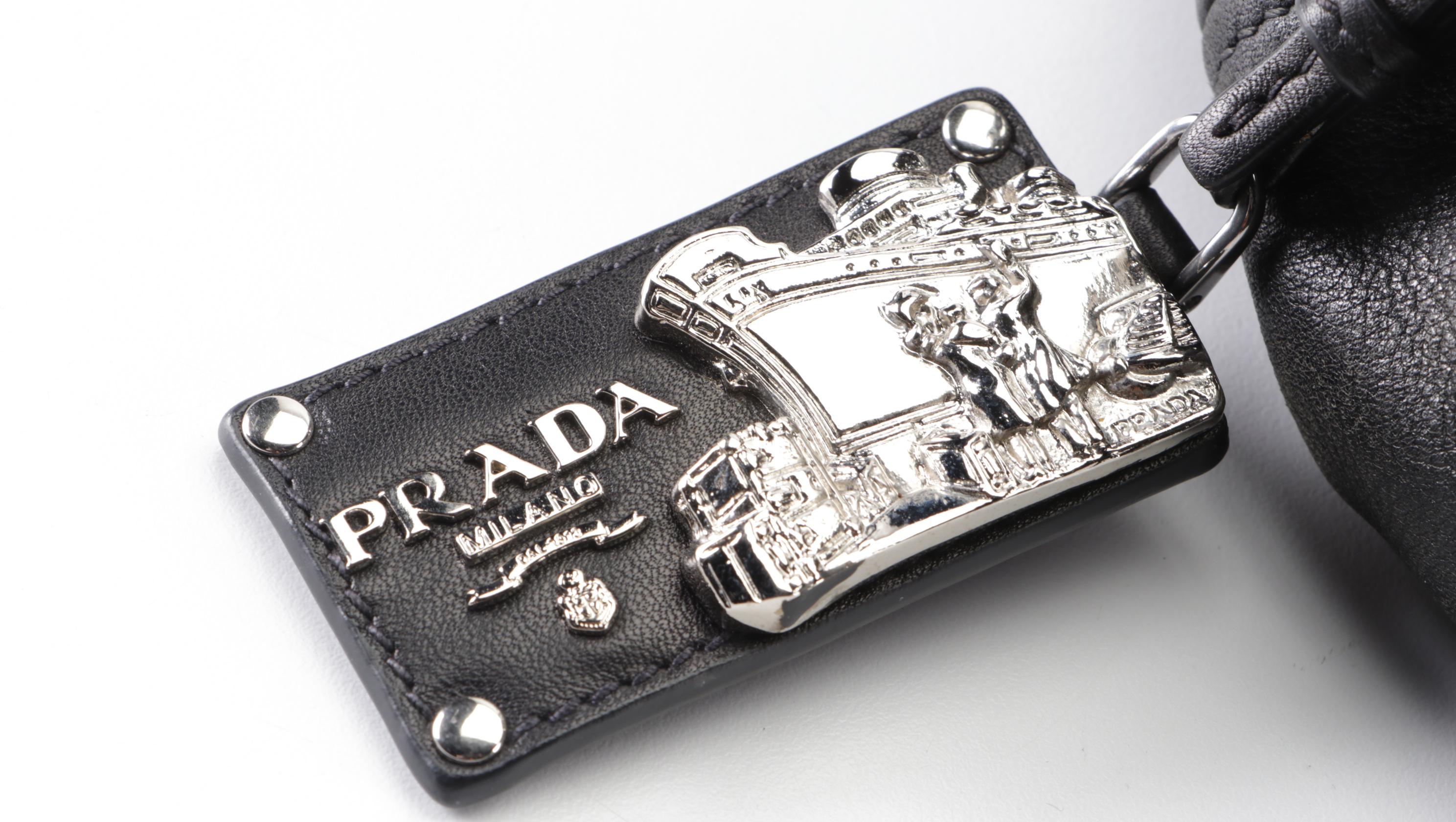 Prada Pleated Leather Shoulder Bag