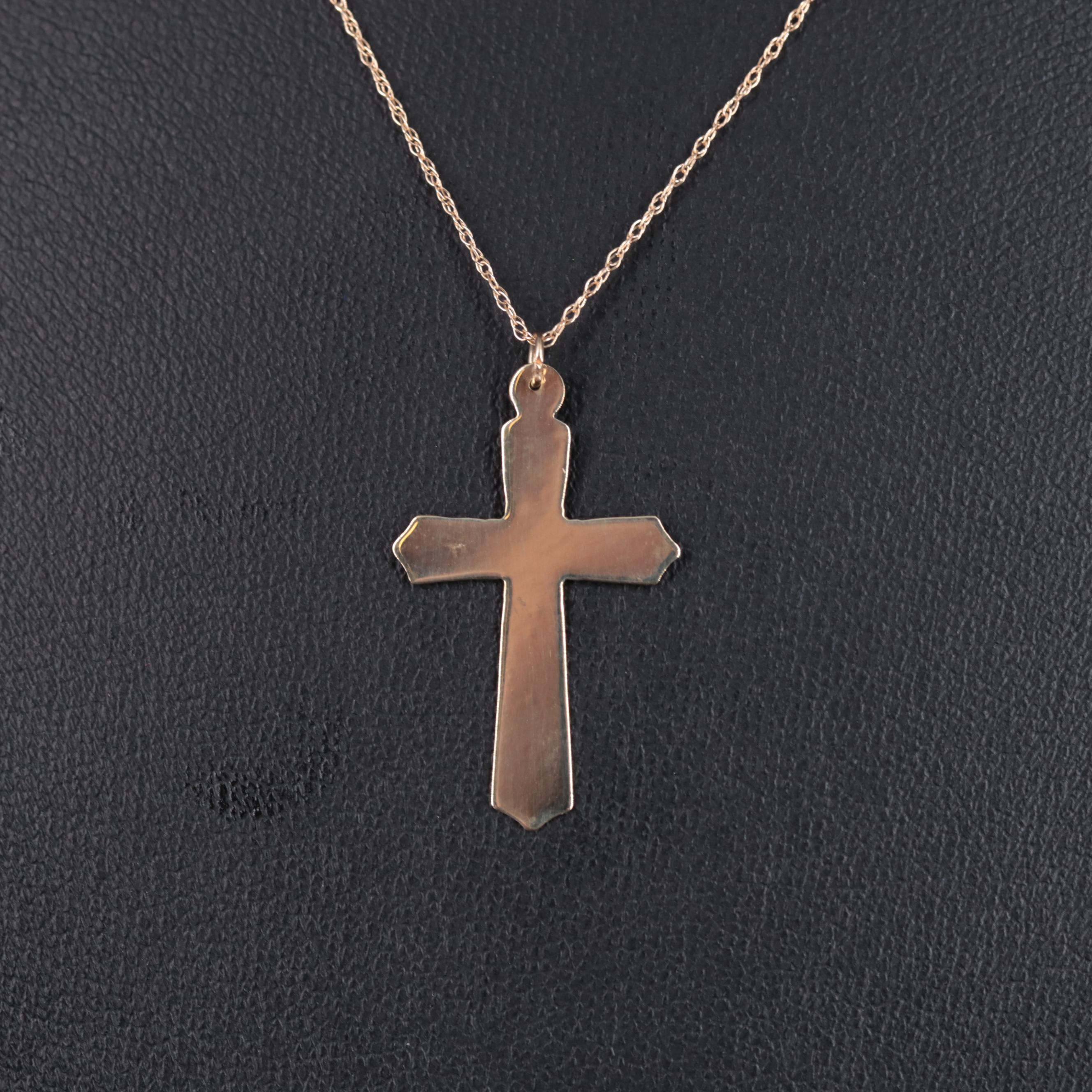 10K Cross Pendant Necklace