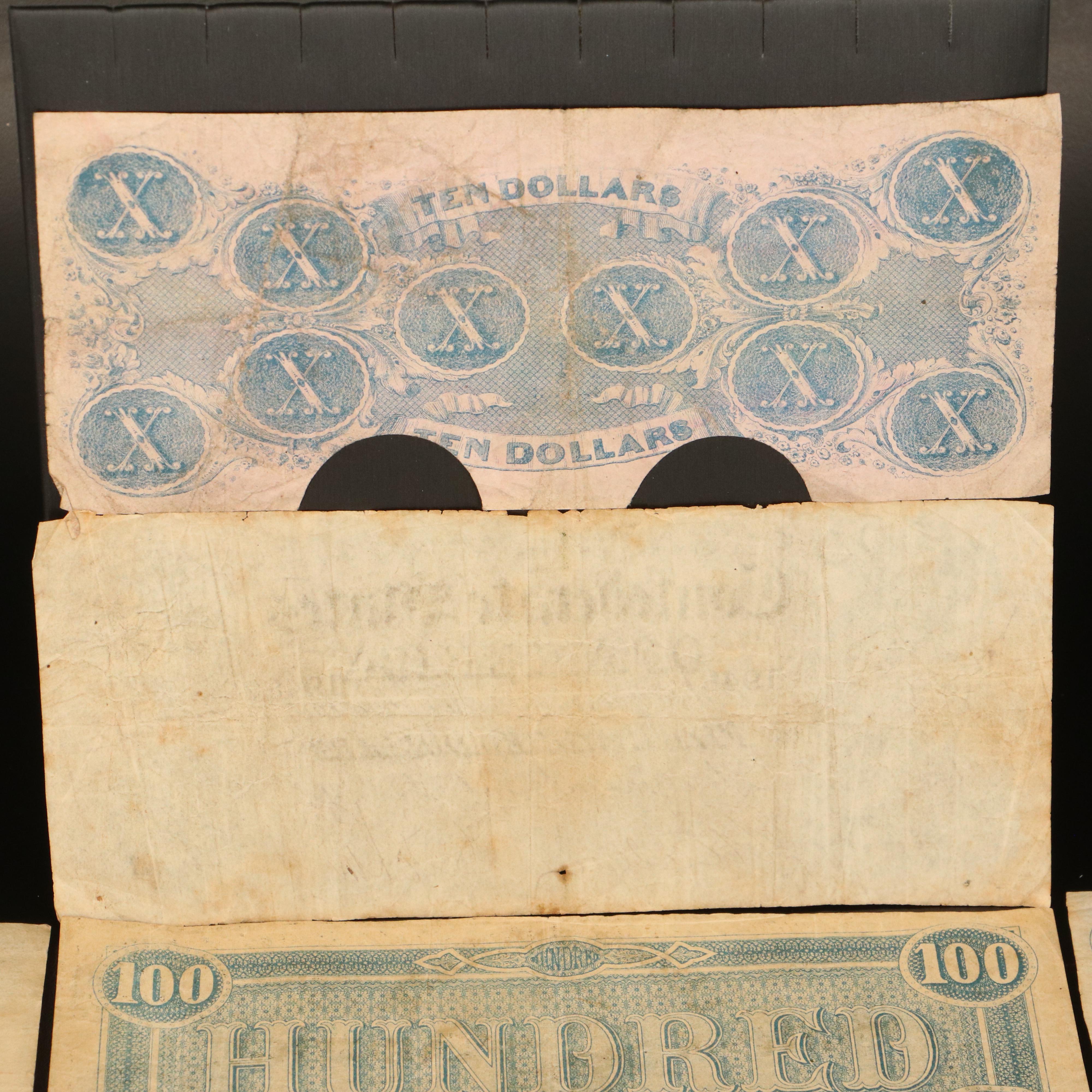 Assortment of Confederate States Currency, Fractional Currency, and More