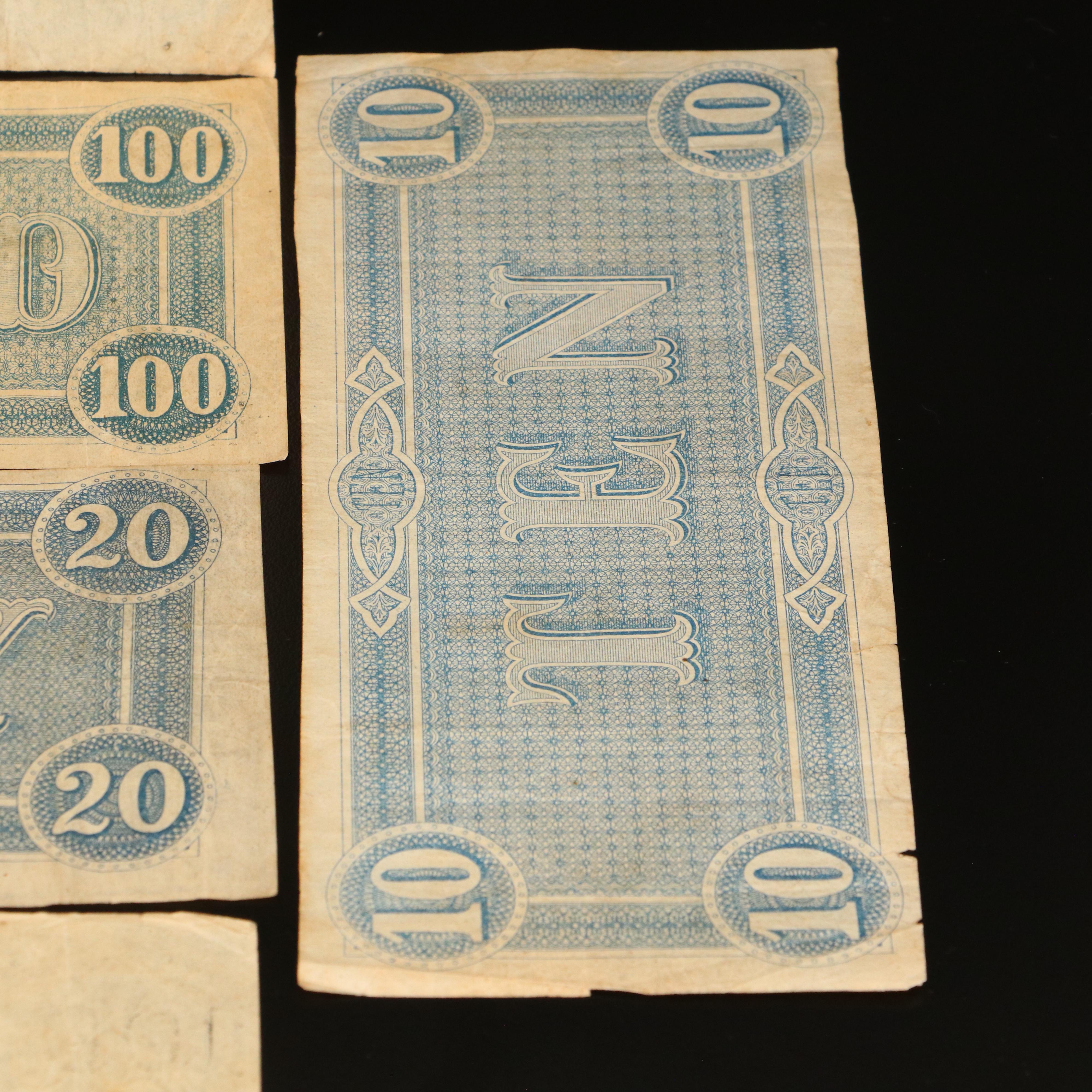 Assortment of Confederate States Currency, Fractional Currency, and More
