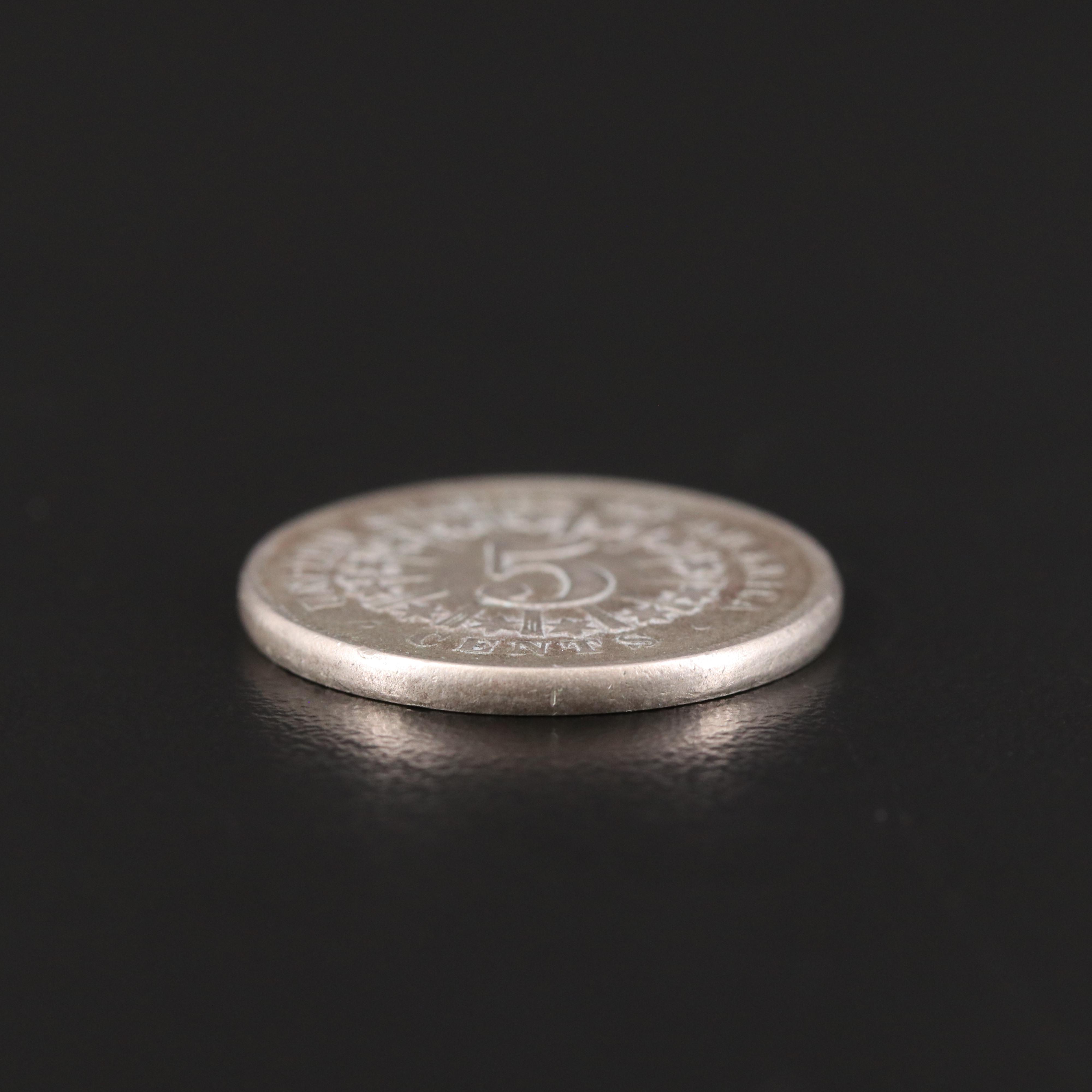 1866 w/rays Shield Nickel