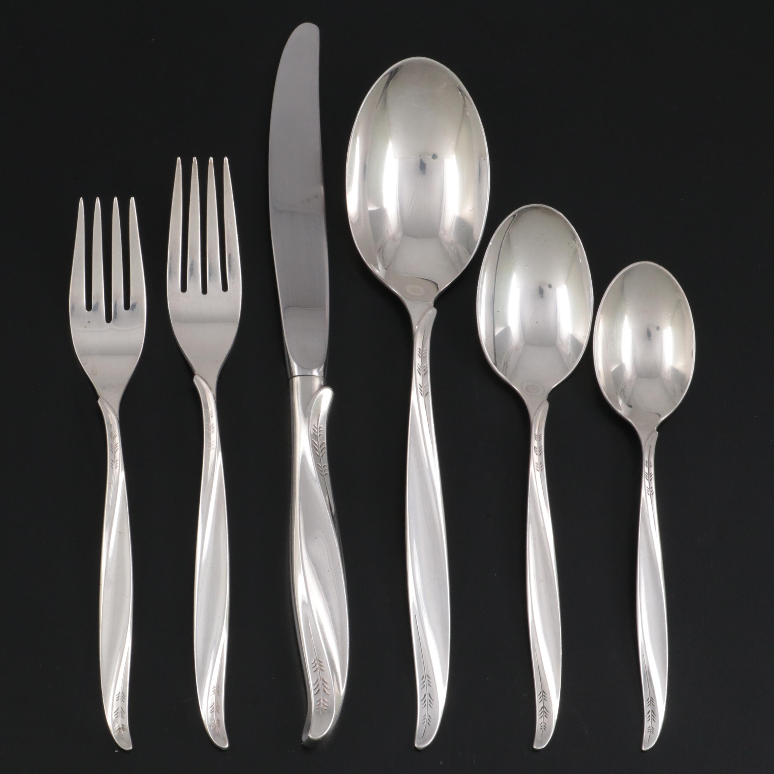 International Silver "Pine Spray" Sterling Silver Flatware, Mid to Late 20th C.