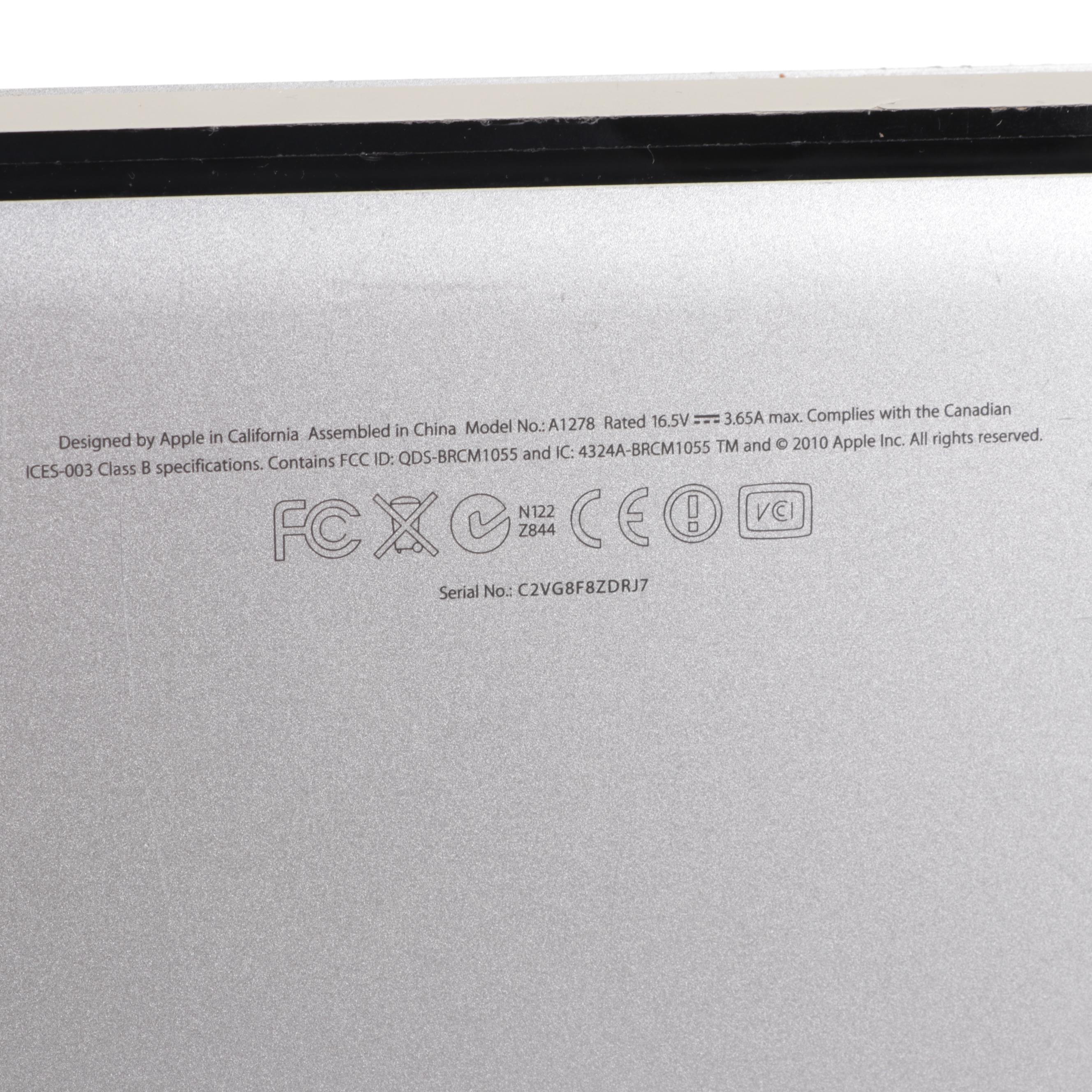 Apple 13" MacBook Pro Laptop with Charging Cord and Bag, Mid-2010