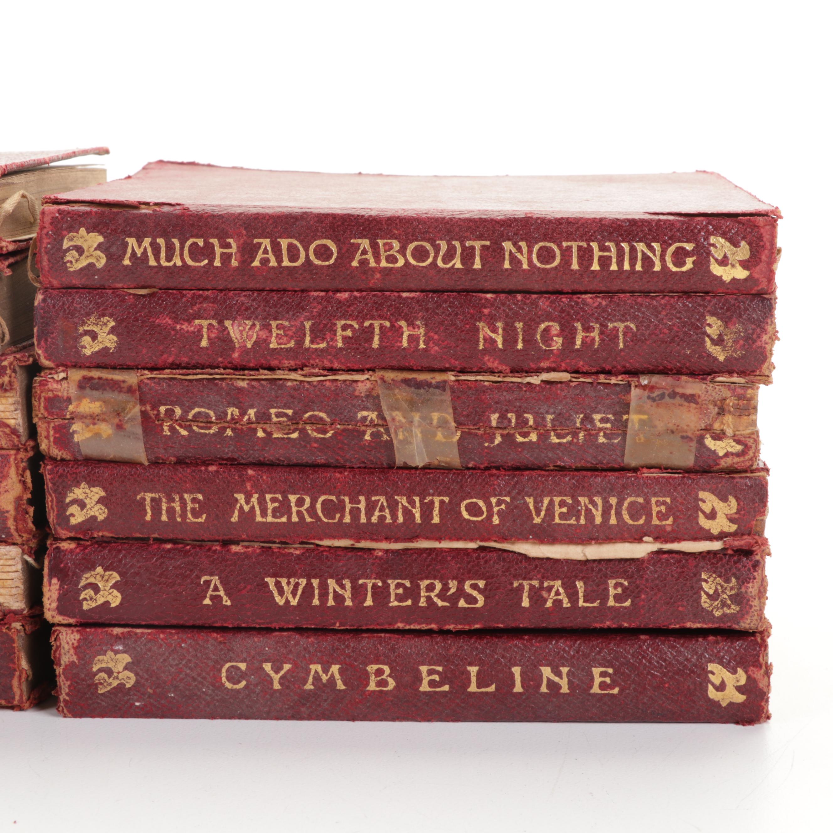 Leather Bound "The Temple Shakespeare" Partial Set, Early 20th Century