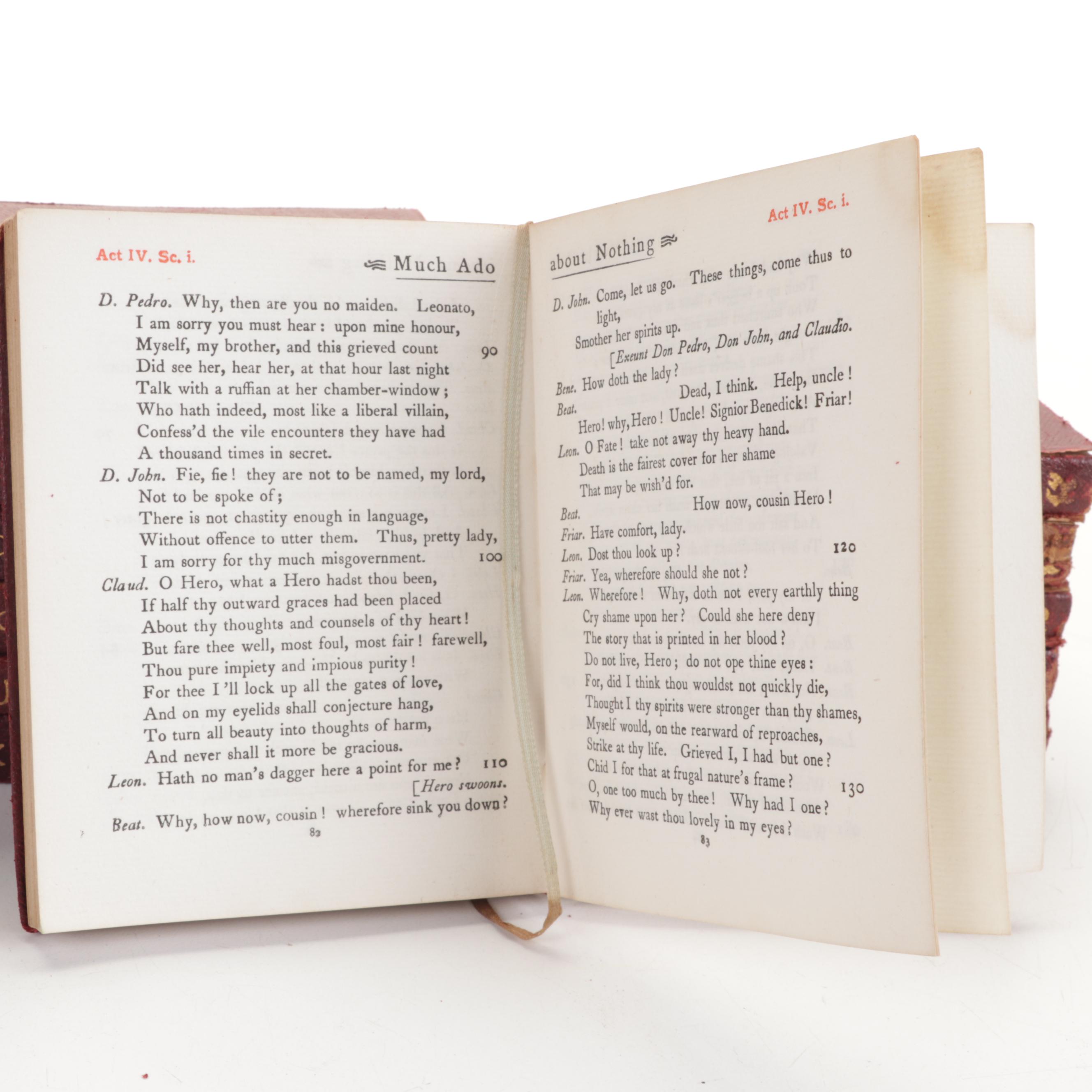 Leather Bound "The Temple Shakespeare" Partial Set, Early 20th Century