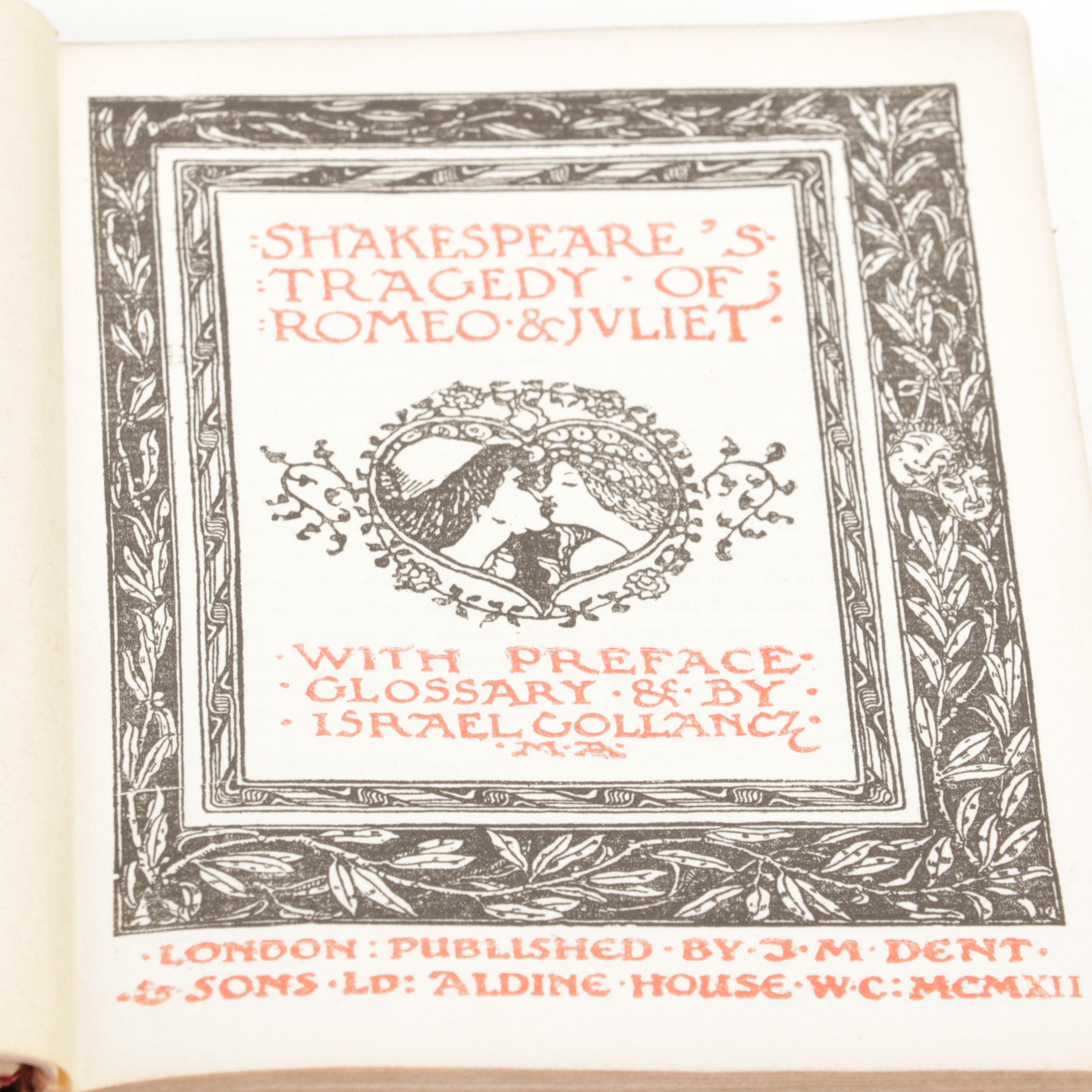 Leather Bound "The Temple Shakespeare" Partial Set, Early 20th Century