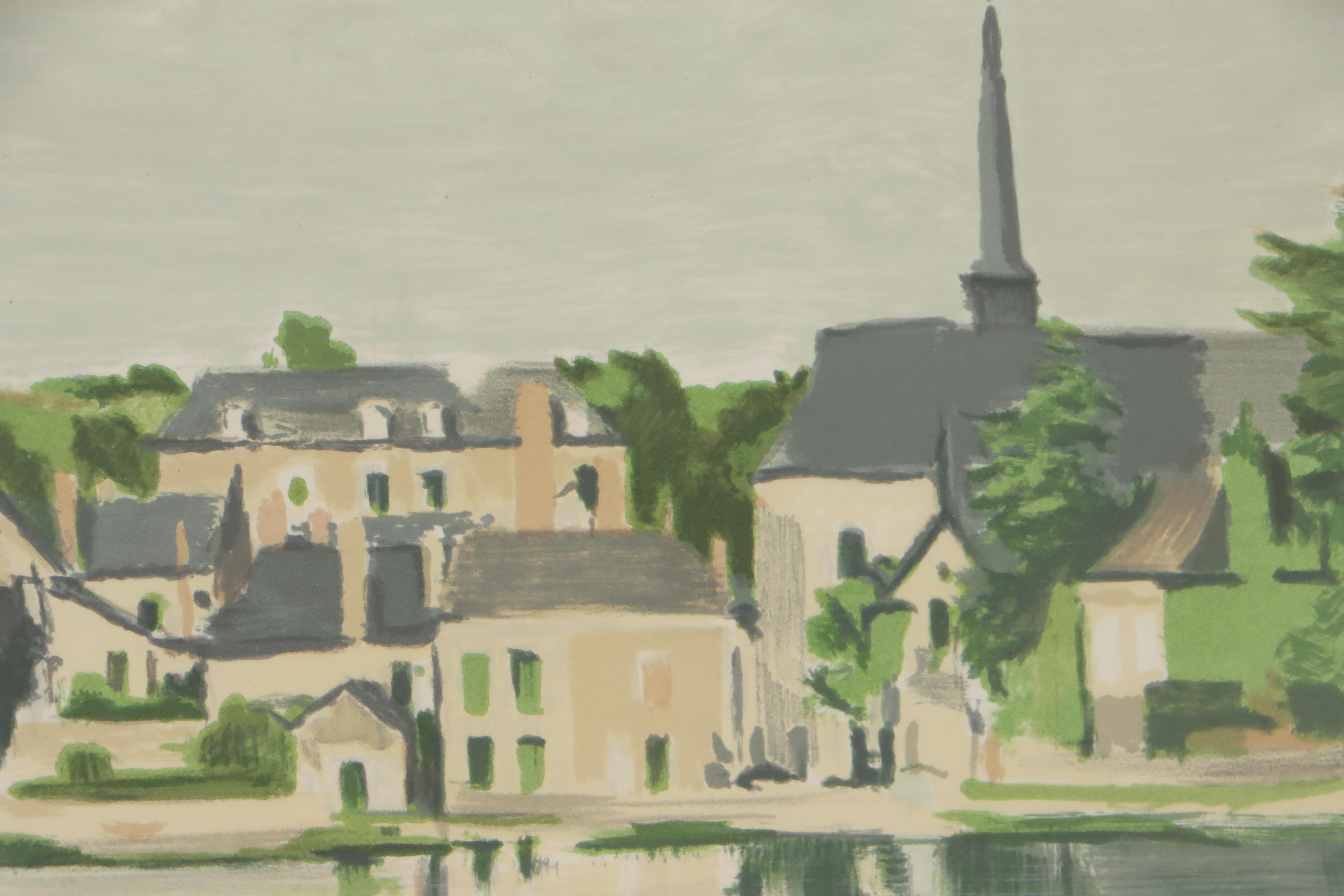 Constant Le Breton Color Lithograph "Heure d'antile," Circa 1970