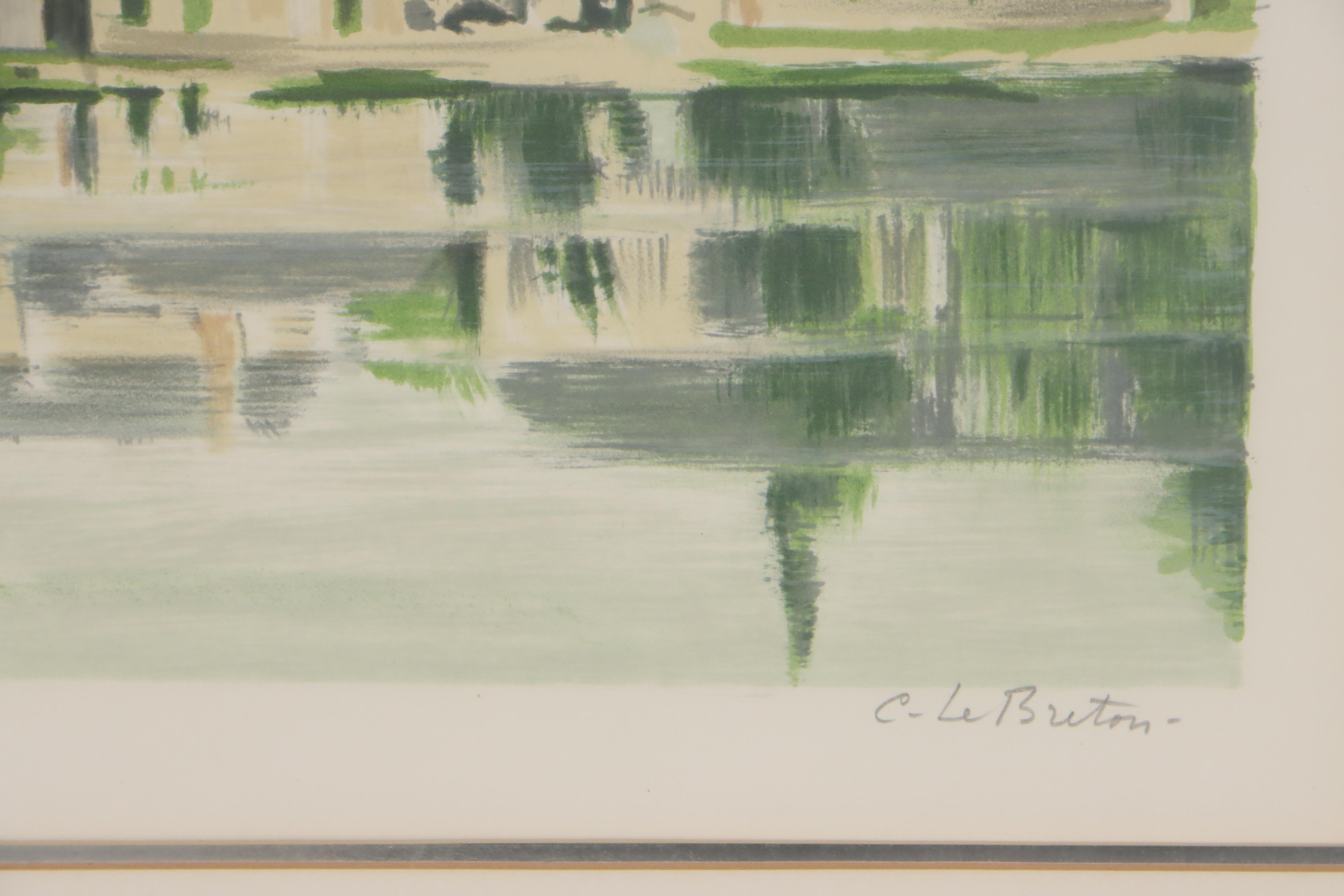 Constant Le Breton Color Lithograph "Heure d'antile," Circa 1970