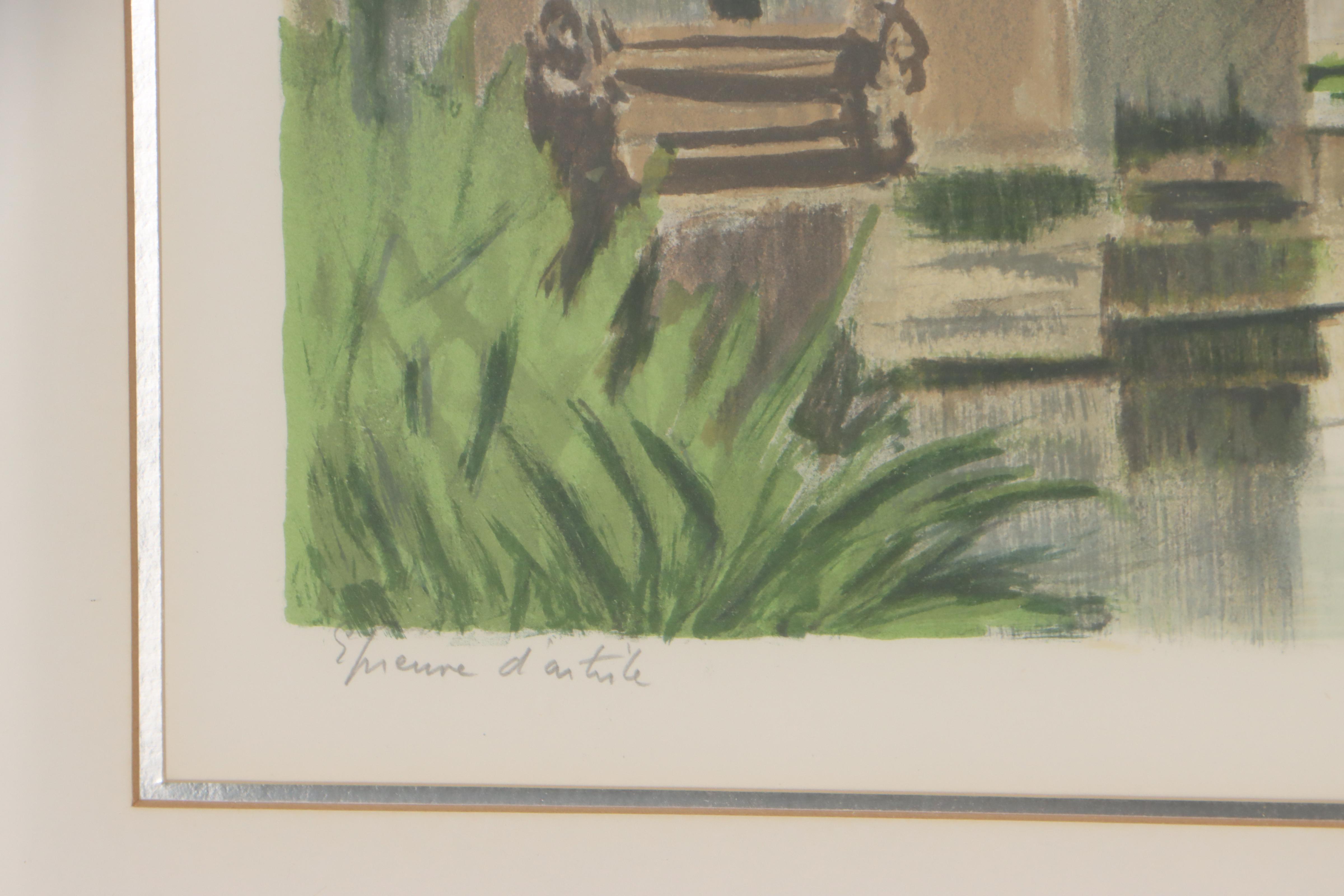 Constant Le Breton Color Lithograph "Heure d'antile," Circa 1970