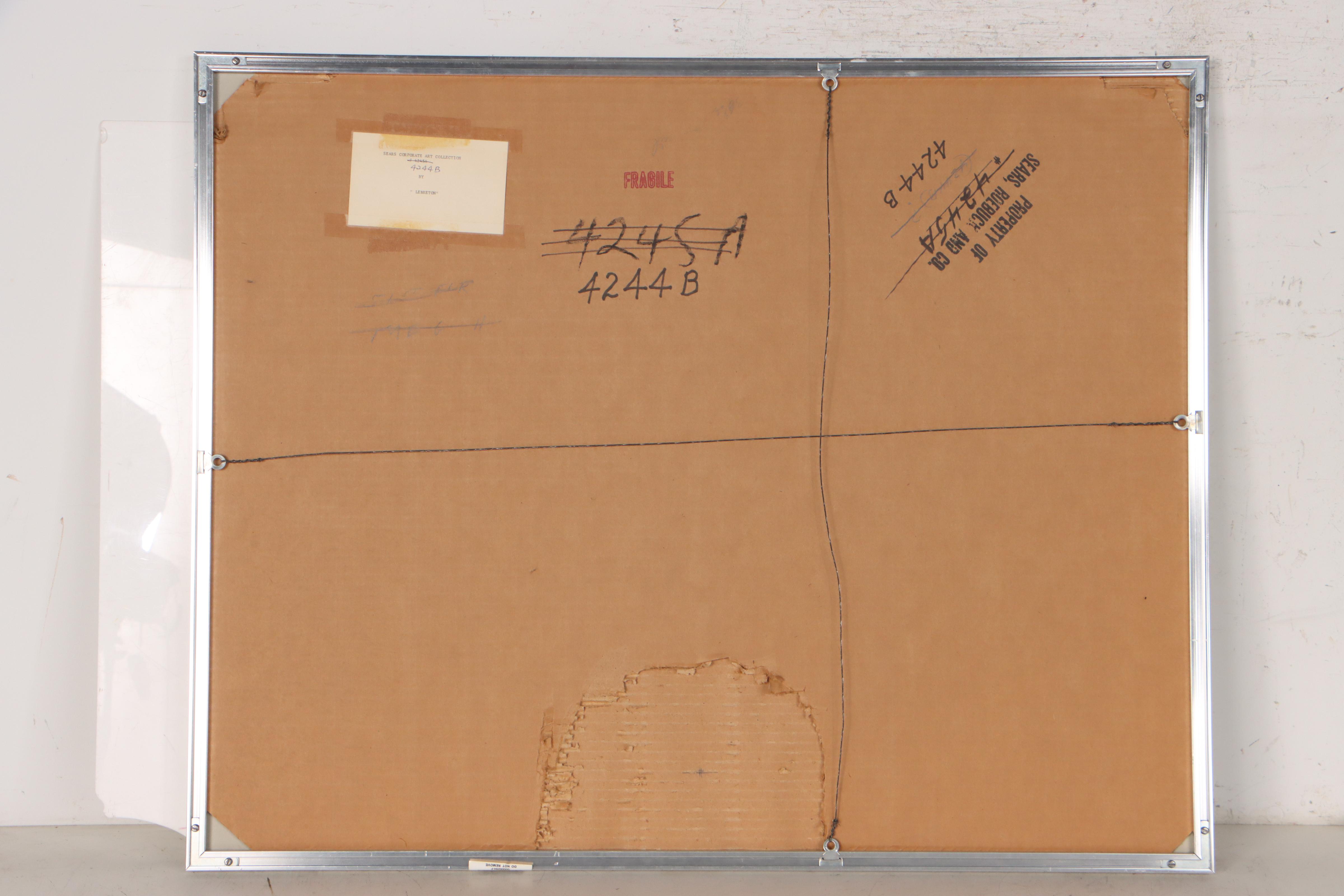 Constant Le Breton Color Lithograph "Heure d'antile," Circa 1970