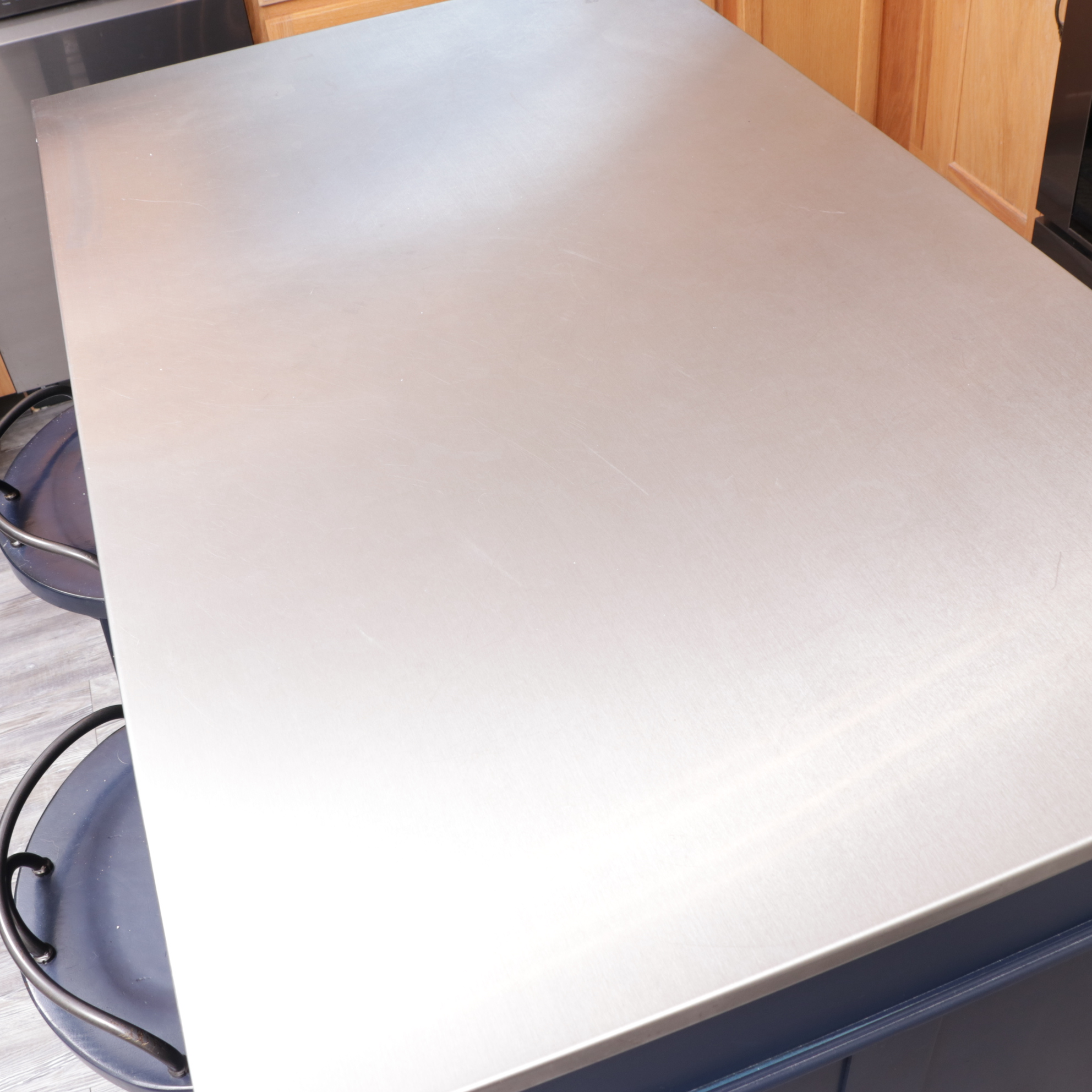 Klaussner "Trisha Yearwood Collection" Stainless Top Kitchen Island and Stools