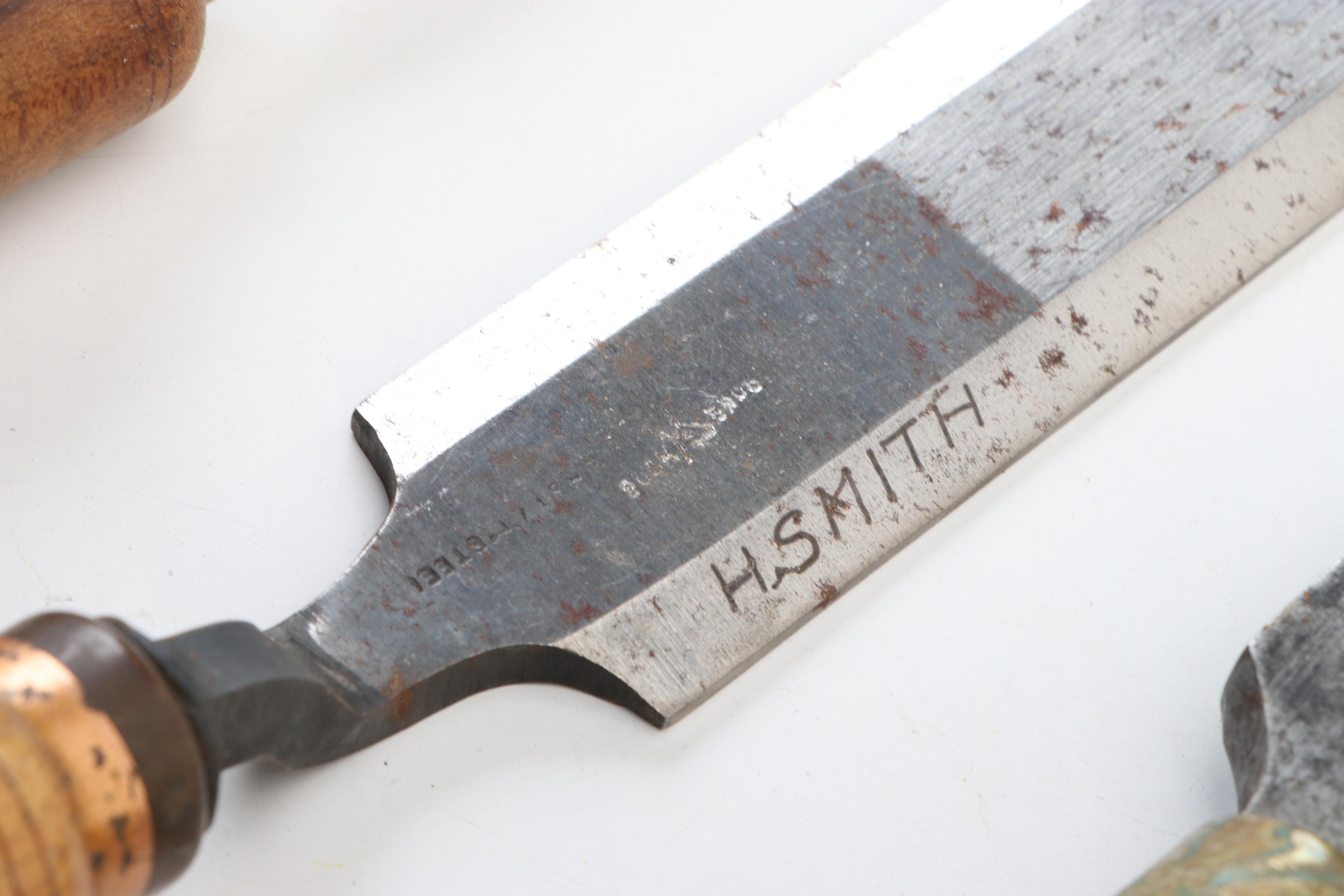 Buck Brothers Steel , Oak and Other Wooden Handled Wood Lathe Chisels