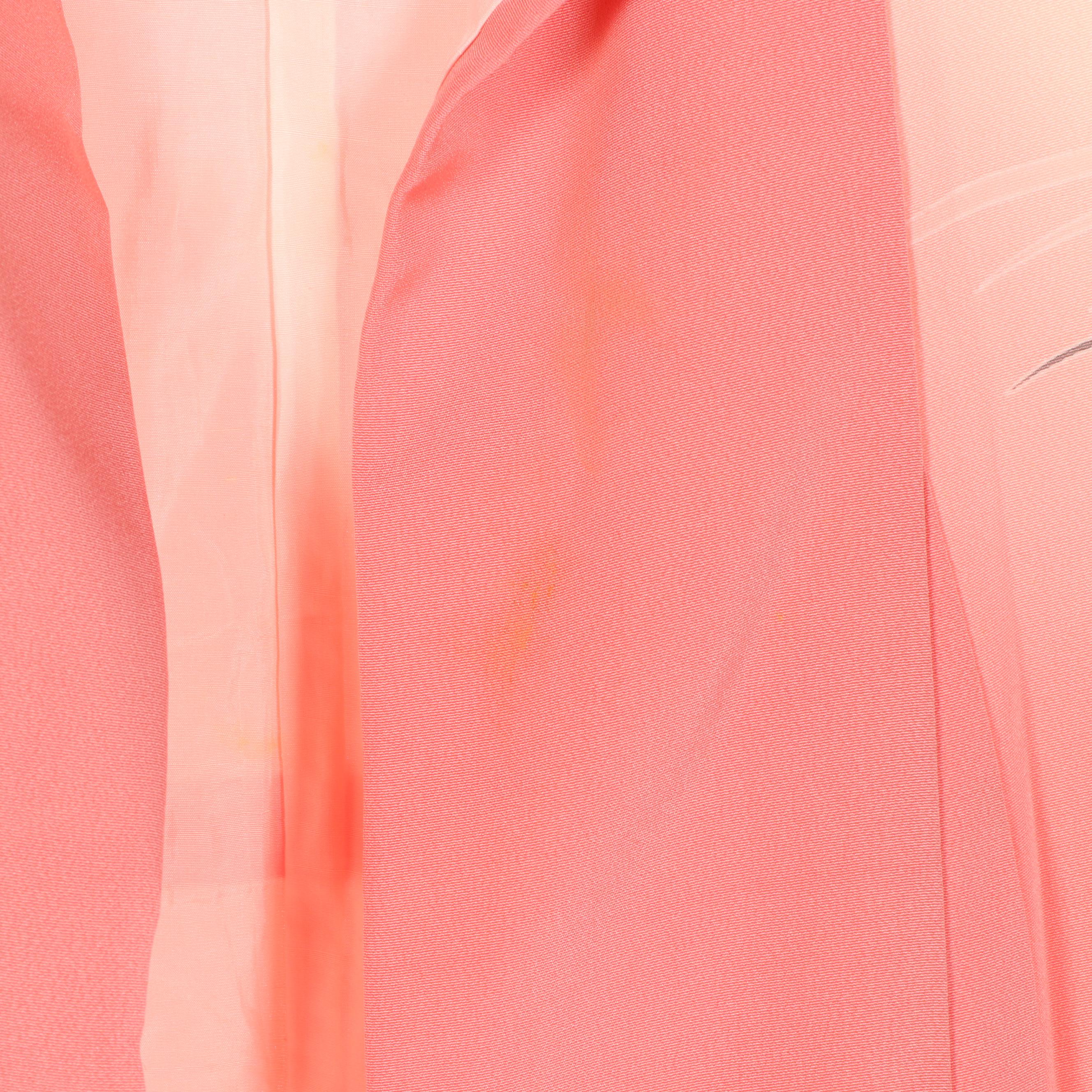 Kimono in SIlk Kumo, Floral, and Asanoha Patterns